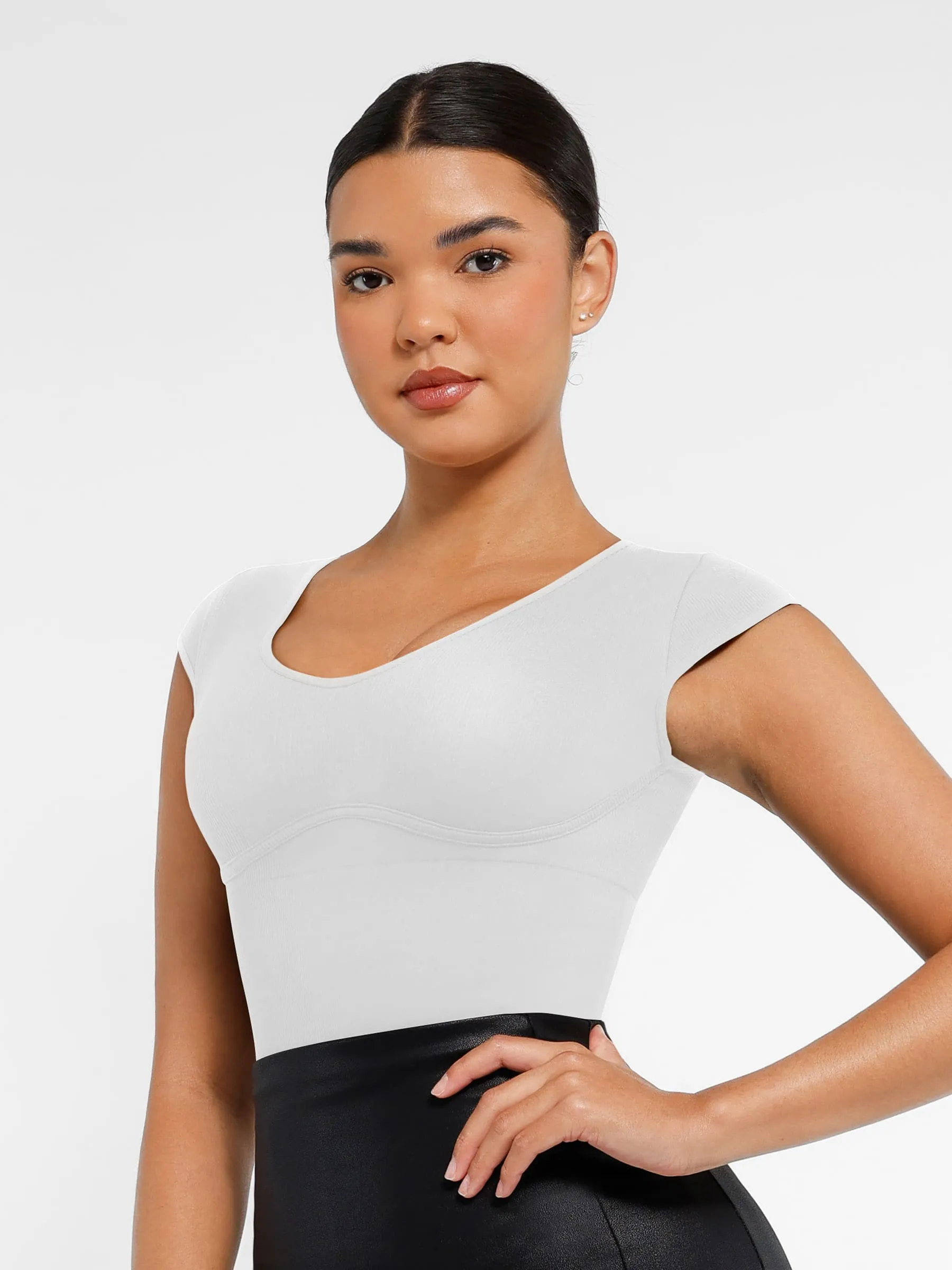 Feelingirl Bodysuit Tummy Control Shapewear Body Shaper Jumpsuit Top Going Out Shirt sold by FeelinGirl product image thumbnail 2