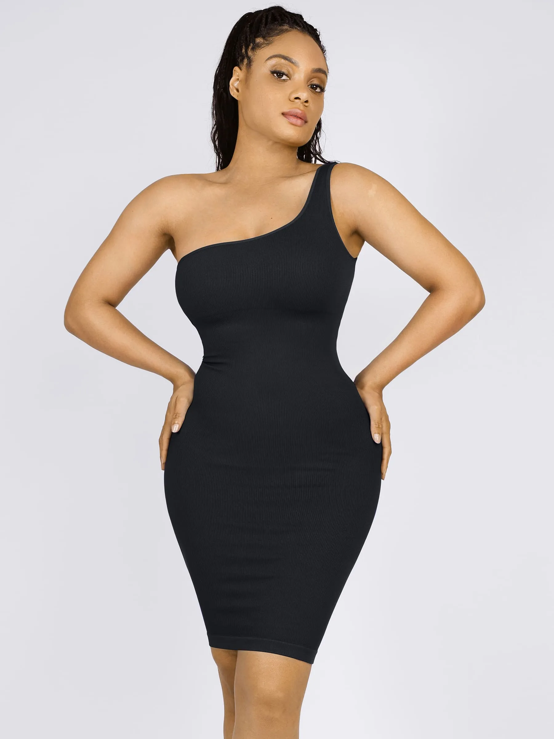 One-Shoulder Tummy Control Shaper Dress sold by FeelinGirl product image thumbnail 2