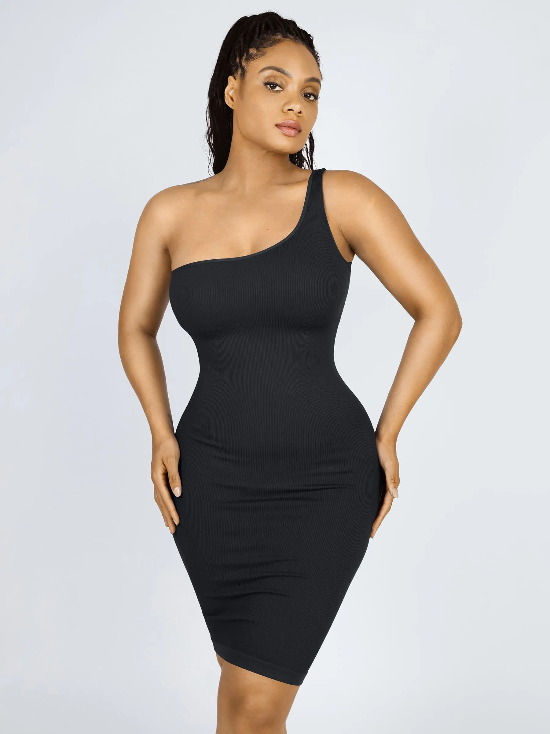 One-Shoulder Tummy Control Shaper Dress sold by FeelinGirl