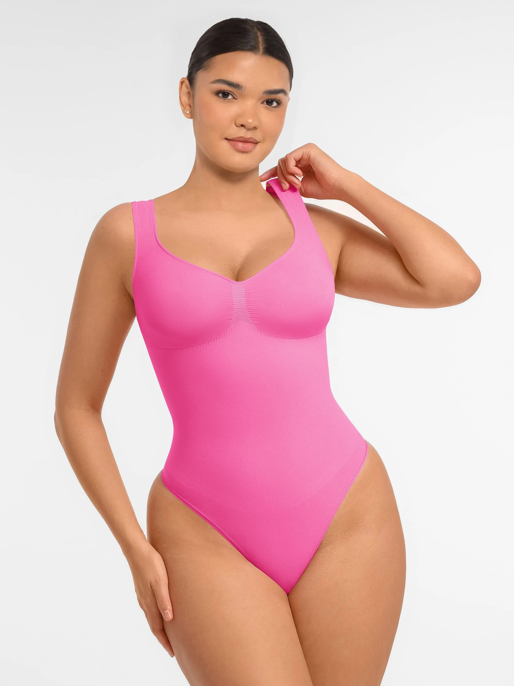 Feelingirl Tummy Control Seamless Wide Strap Bodysuit sold by FeelinGirl product image thumbnail 3