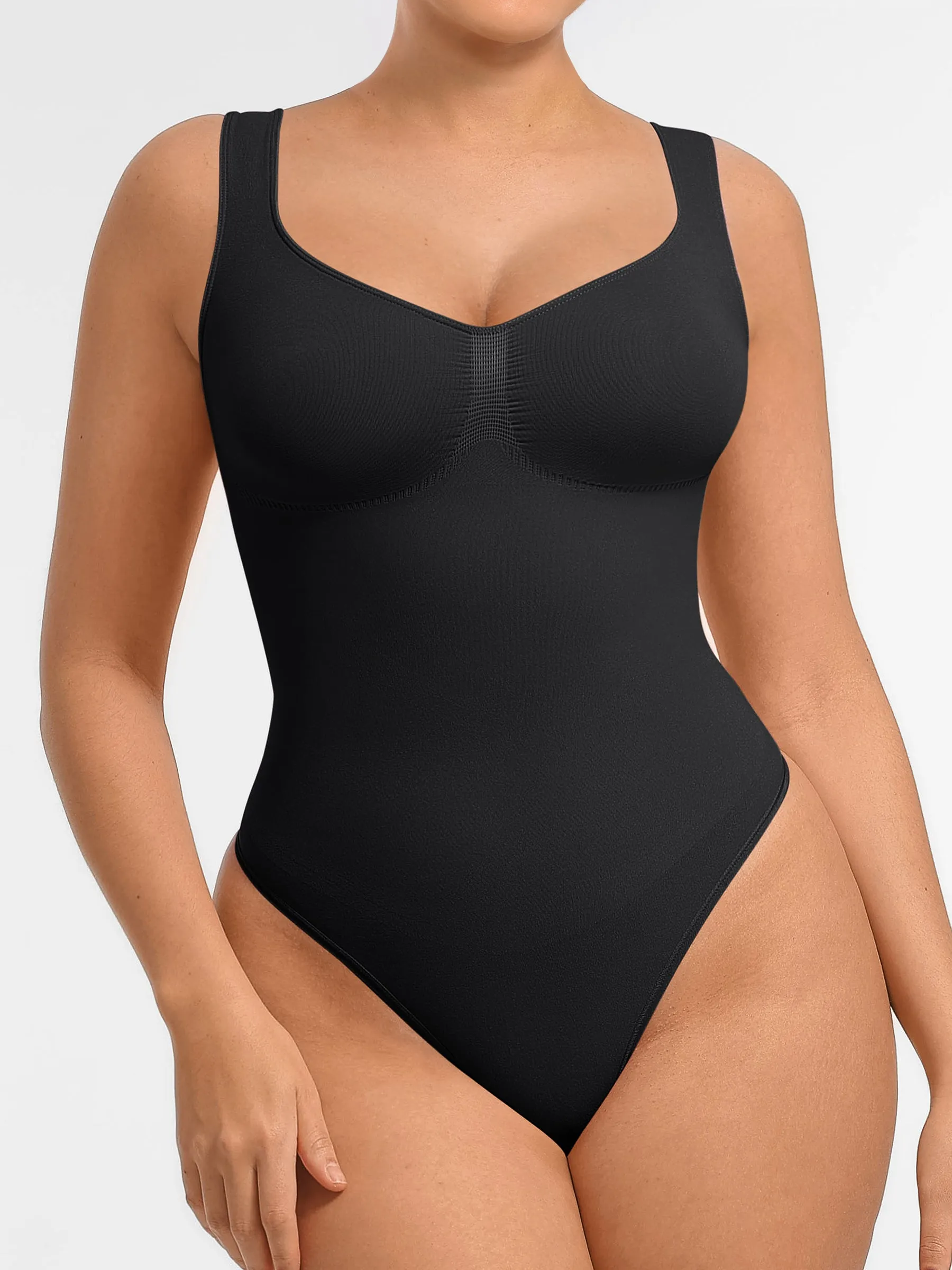 Feelingirl Tummy Control Seamless Wide Strap Bodysuit sold by FeelinGirl