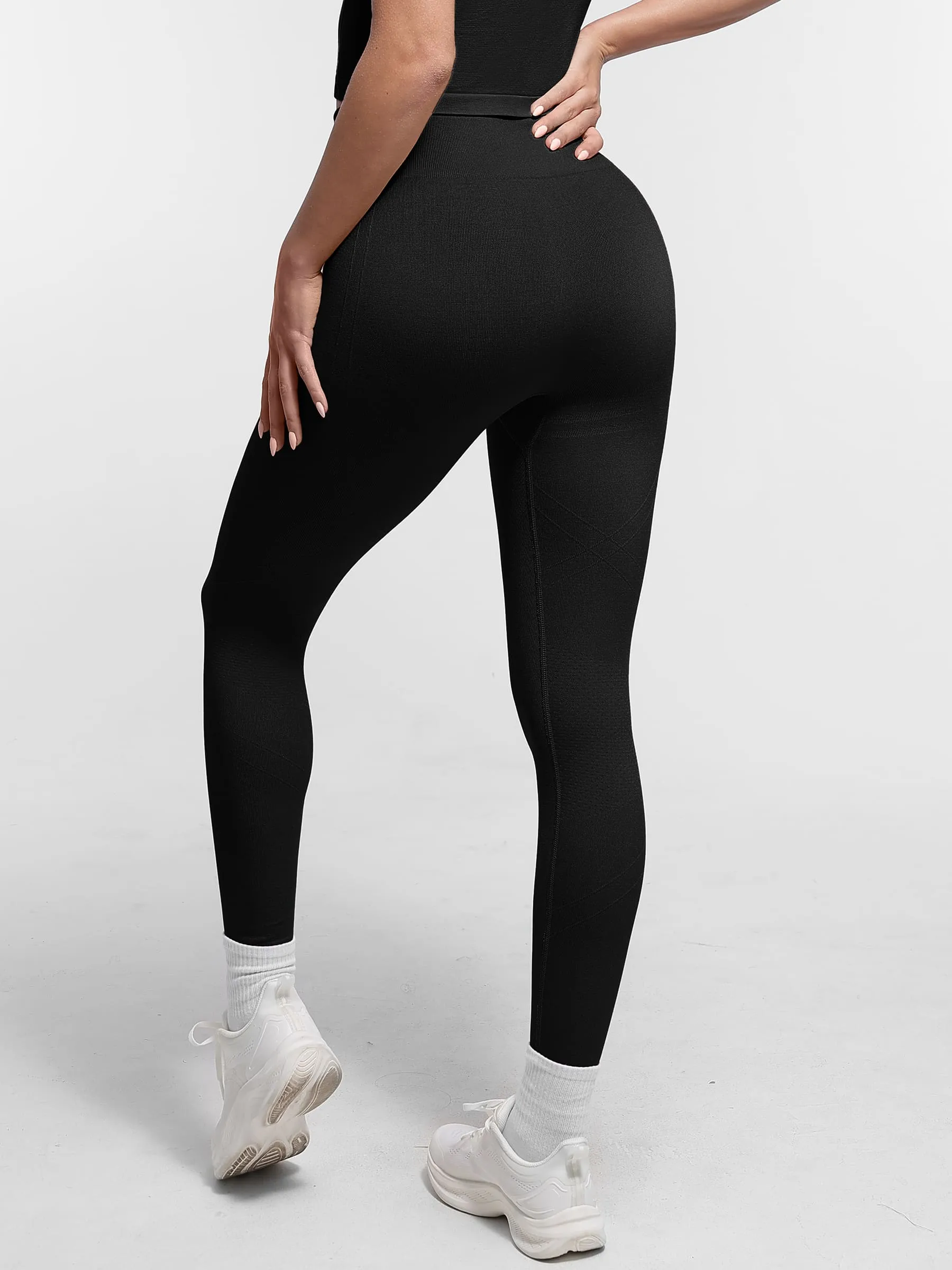 Feelingirl Seamless High Waist Yoga Leggings for Women with Double Layer Waistband sold by FeelinGirl product image thumbnail 4