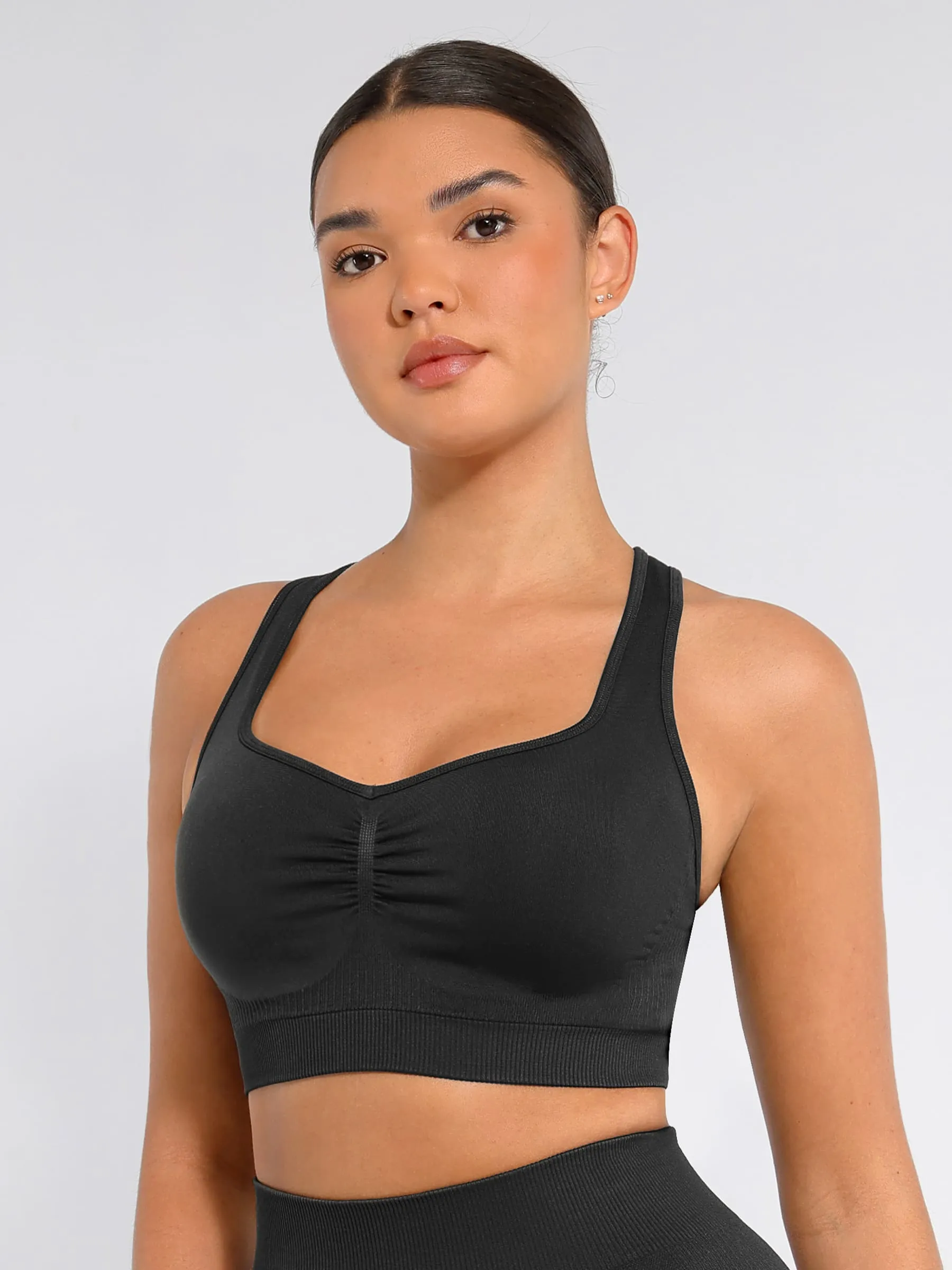 Feelingirl Seamless Racerback Sports Bra with Removable Pads and Support Fit sold by FeelinGirl product image thumbnail 2