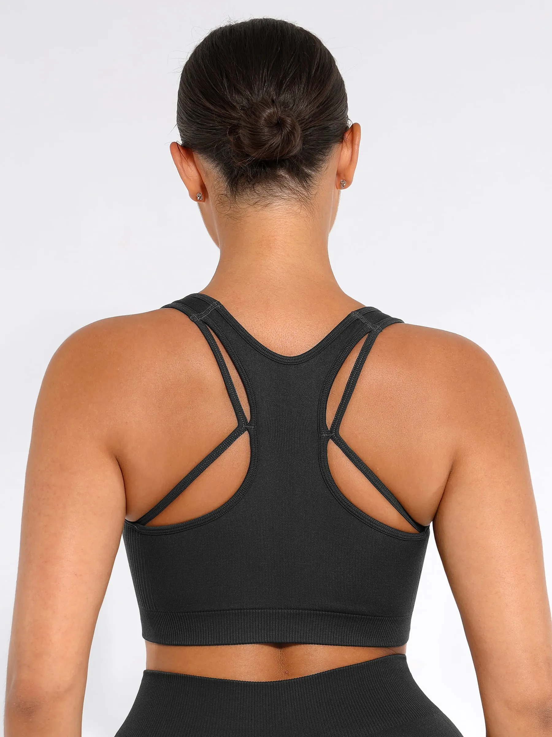 Feelingirl Seamless Racerback Sports Bra with Removable Pads and Support Fit sold by FeelinGirl product image thumbnail 5
