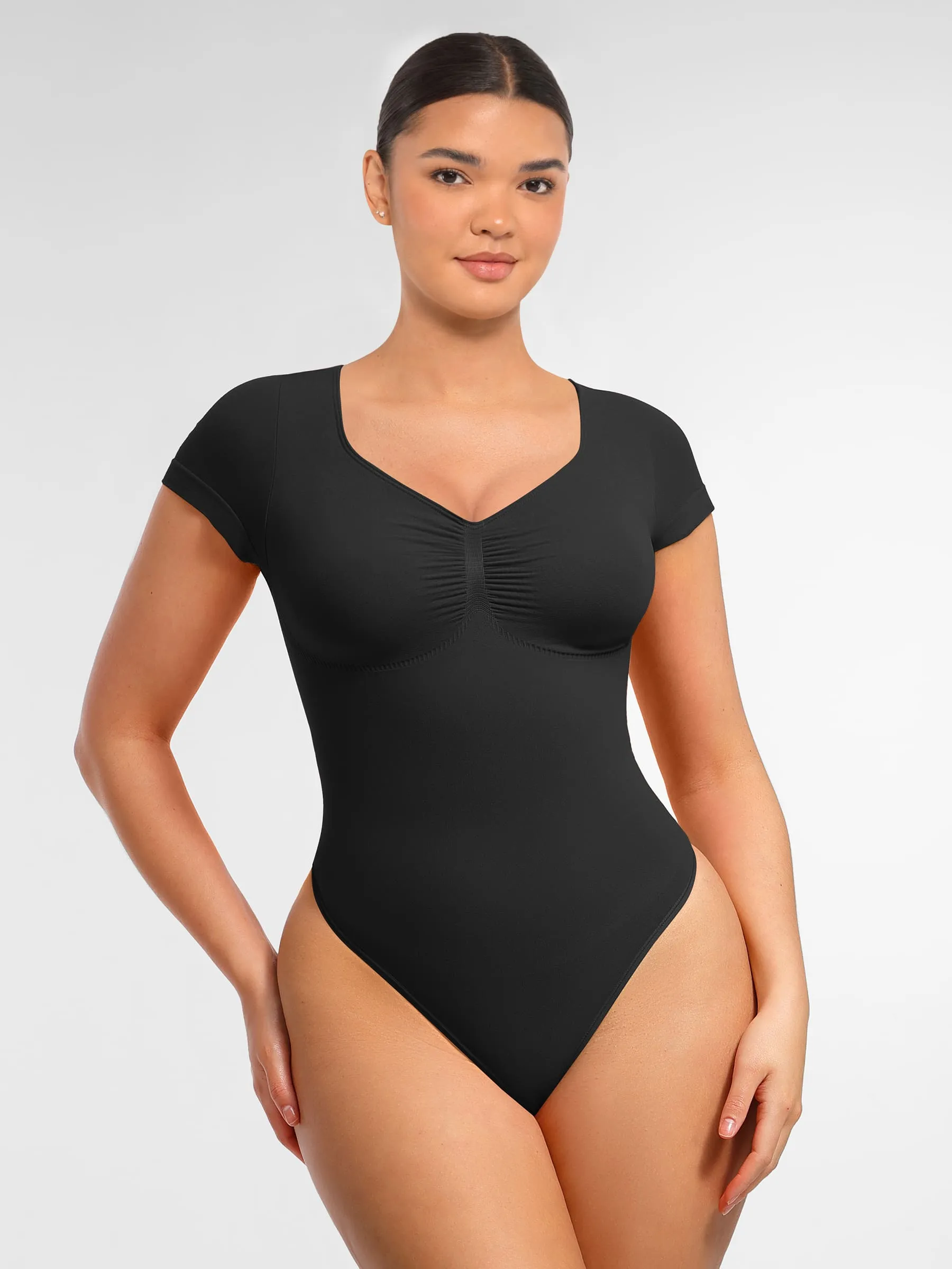Feelingirl Tummy Control Seamless Short-Sleeve Bodysuit sold by FeelinGirl product image thumbnail 2