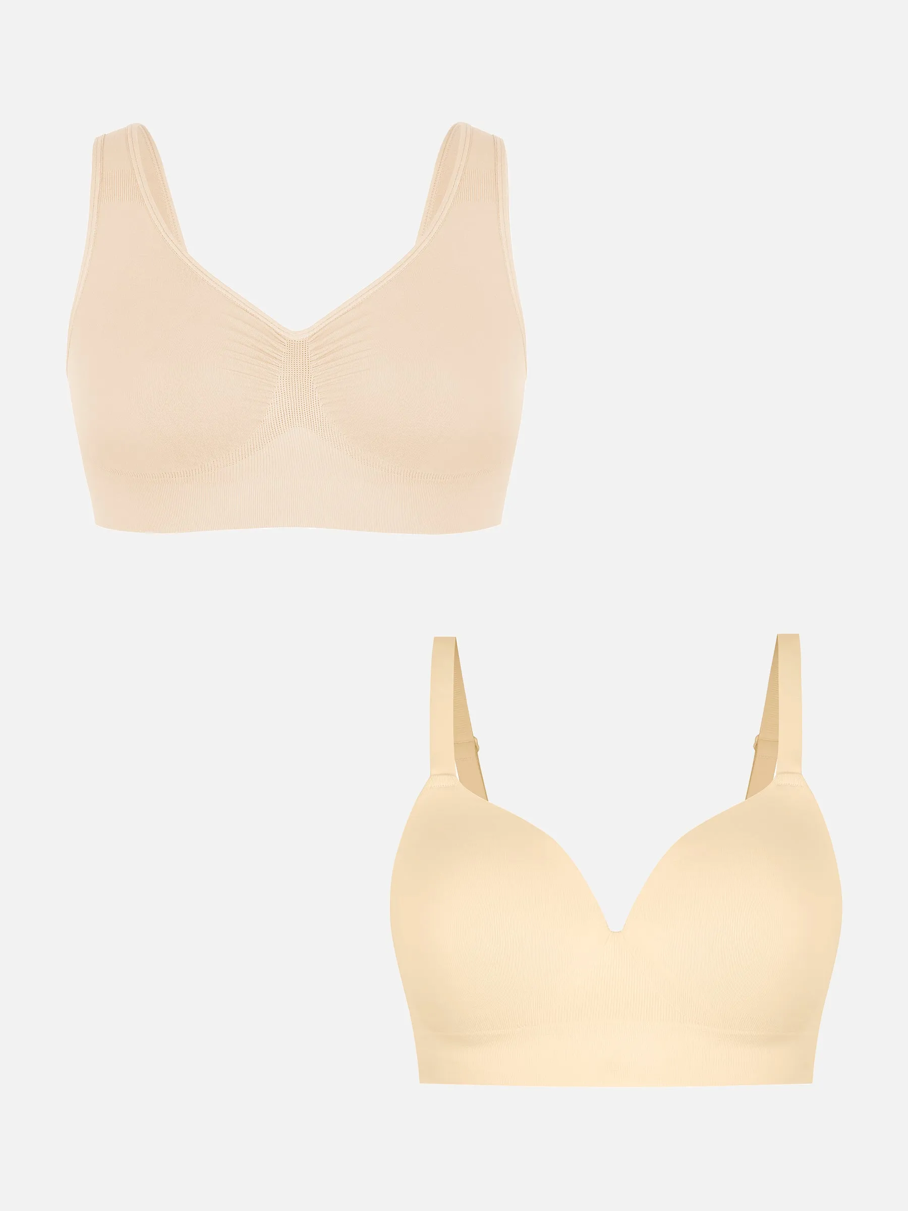 Feelingirl Wire-Free Wide Straps Bra + Push-Up Seamless Bra sold by FeelinGirl