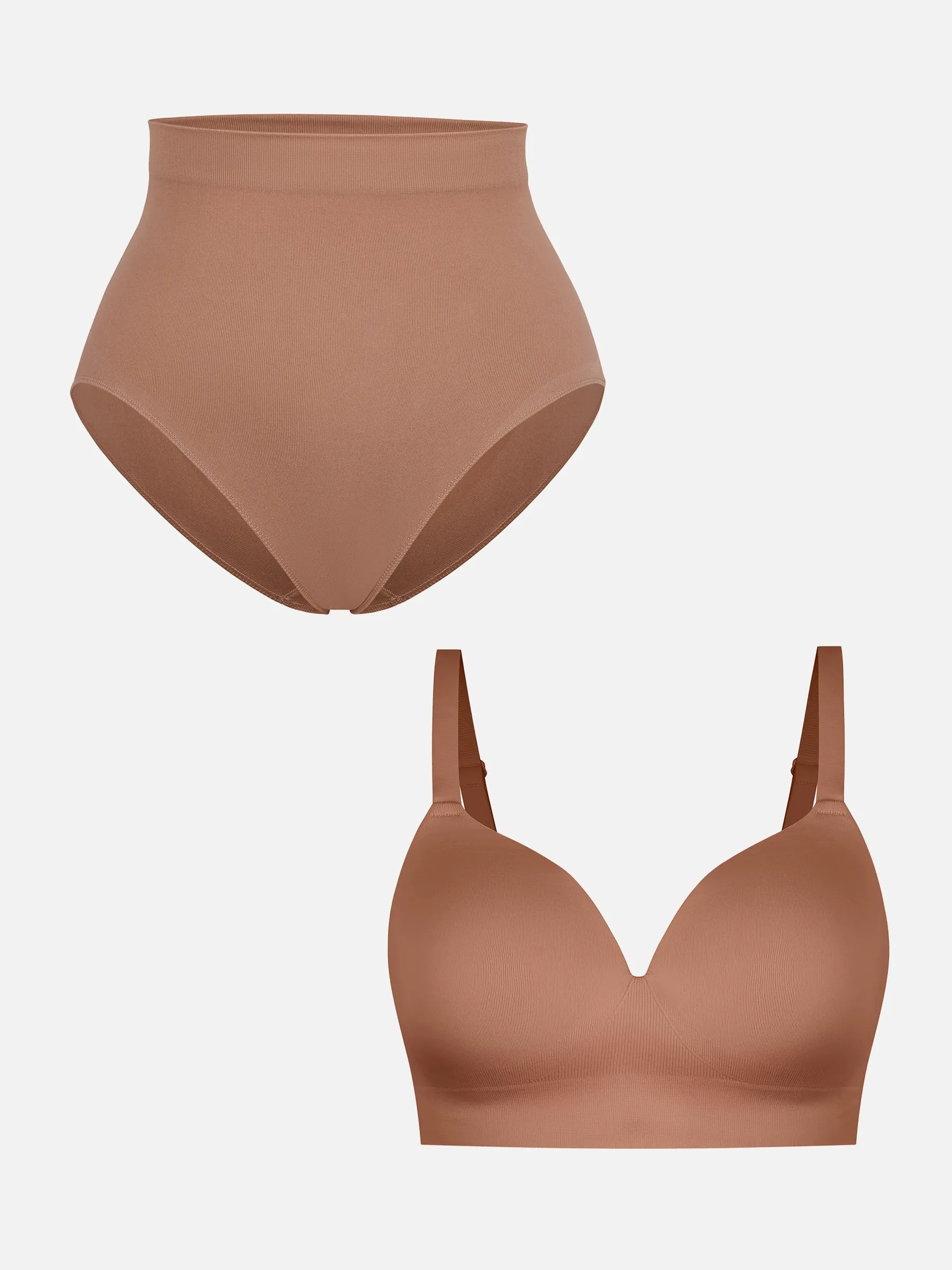 Feelingirl 1 High-Waist Brief + 1 Push-Up Seamless Bra sold by FeelinGirl