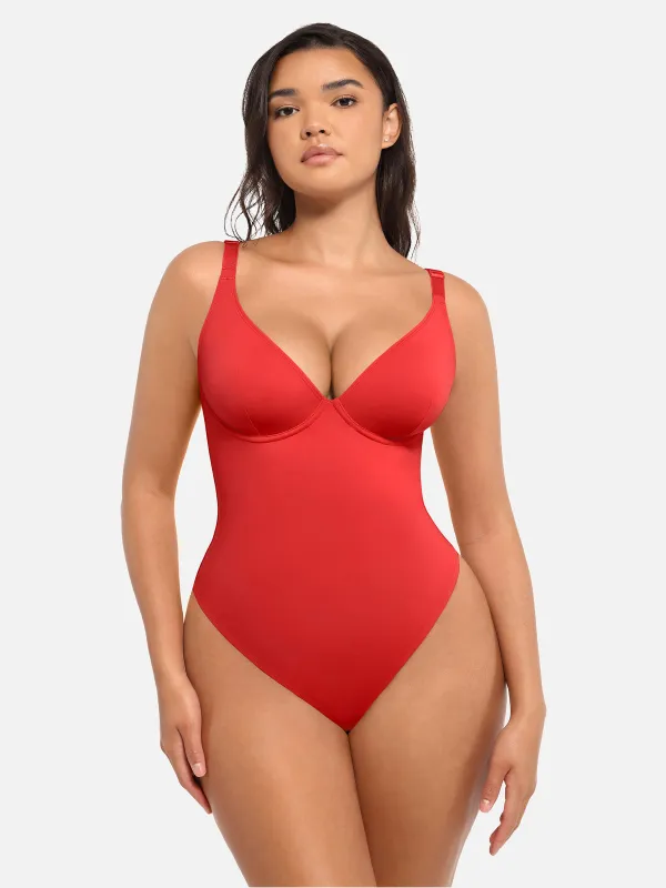 Feelingirl Deep V Neck Tummy Control Shapewear Bodysuit [BOGO] sold by FeelinGirl