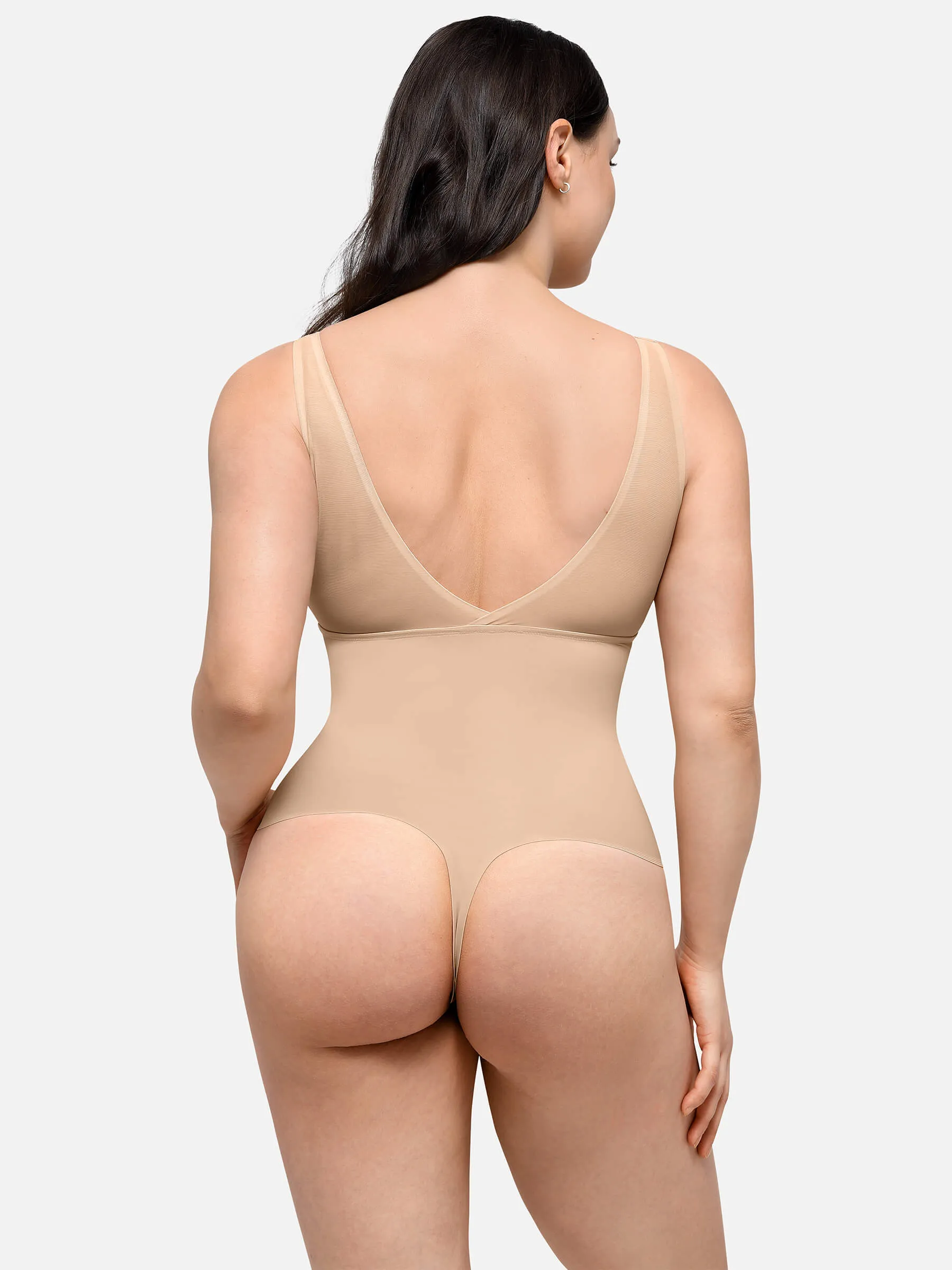 Feelingirl Deep V-Neck Tank Seamless Smoothing Bodysuit sold by FeelinGirl product image thumbnail 4