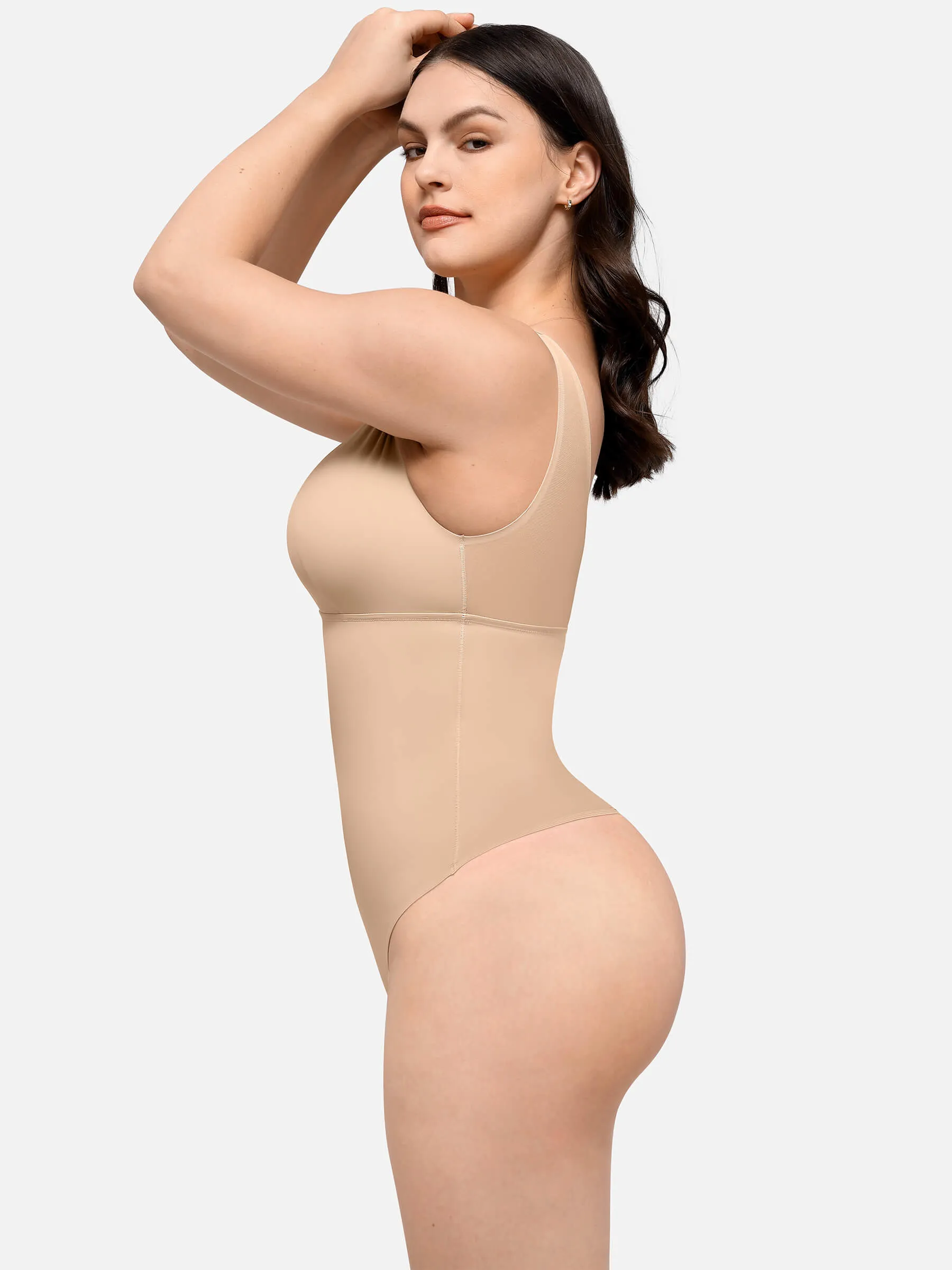 Feelingirl Deep V-Neck Tank Seamless Smoothing Bodysuit sold by FeelinGirl product image thumbnail 3