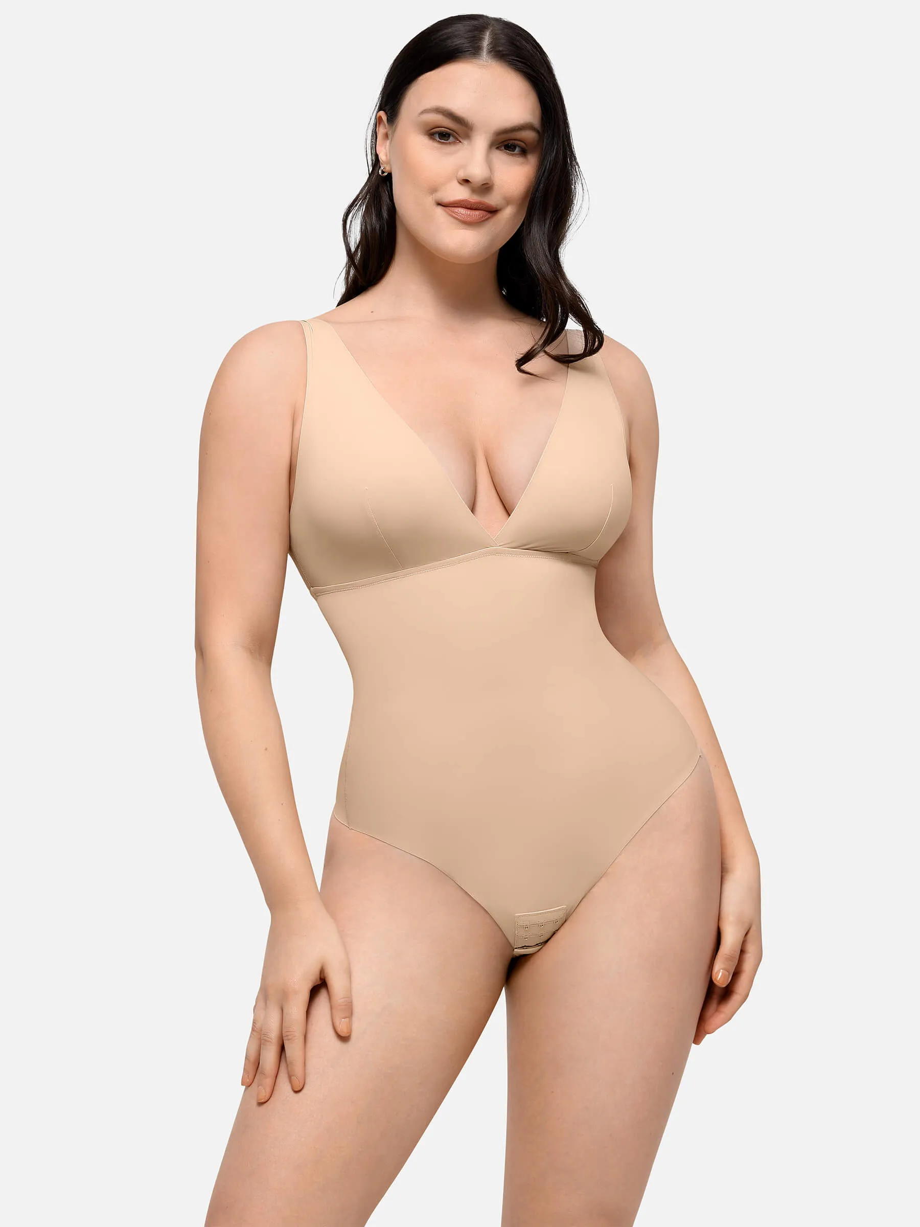 Feelingirl Deep V-Neck Tank Seamless Smoothing Bodysuit sold by FeelinGirl product image thumbnail 5