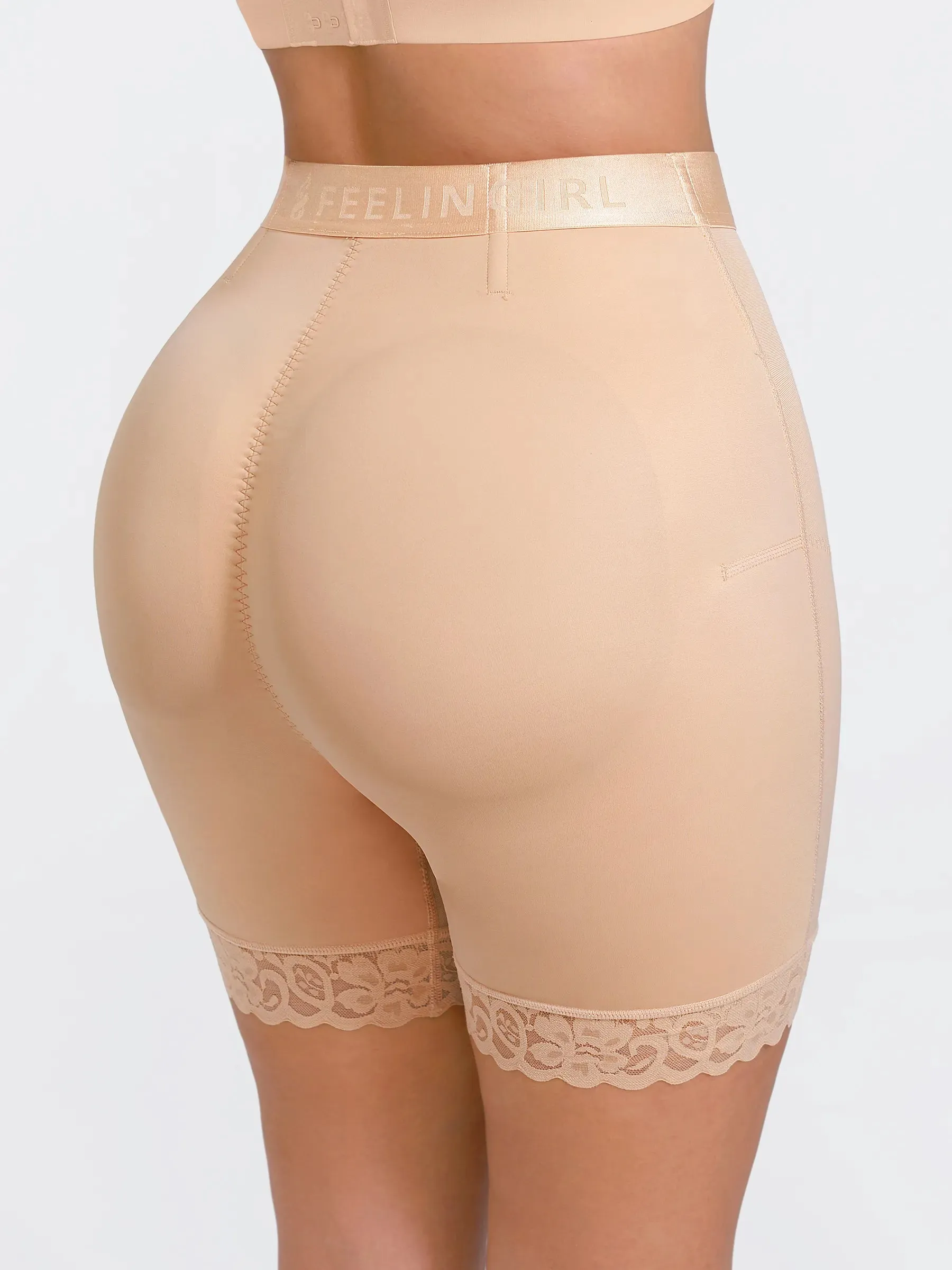 Feelingirl Front-Zip Mid-Waist Shapewear Shorts sold by FeelinGirl product image thumbnail 4