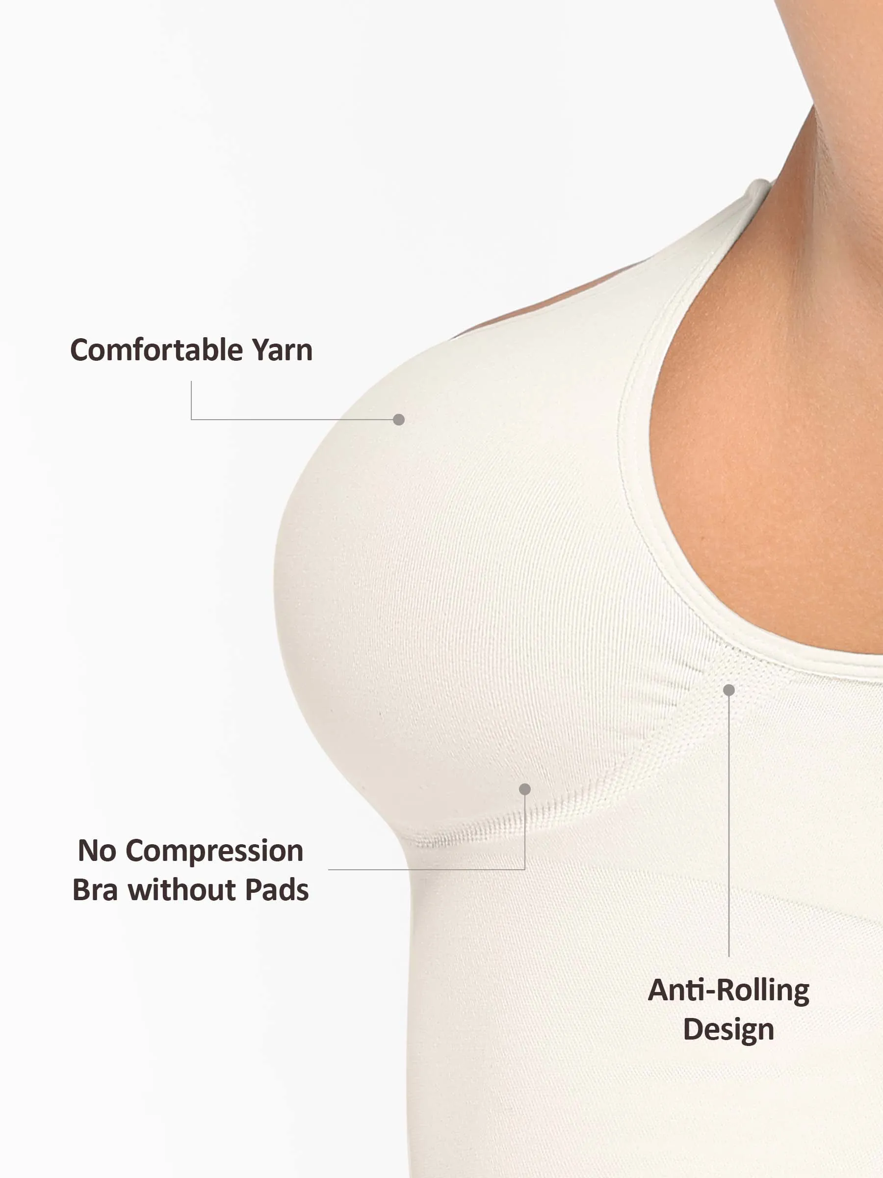 Feelingirl Second Skin Bust Support Tummy Control Shaping Tank Top sold by FeelinGirl product image thumbnail 3