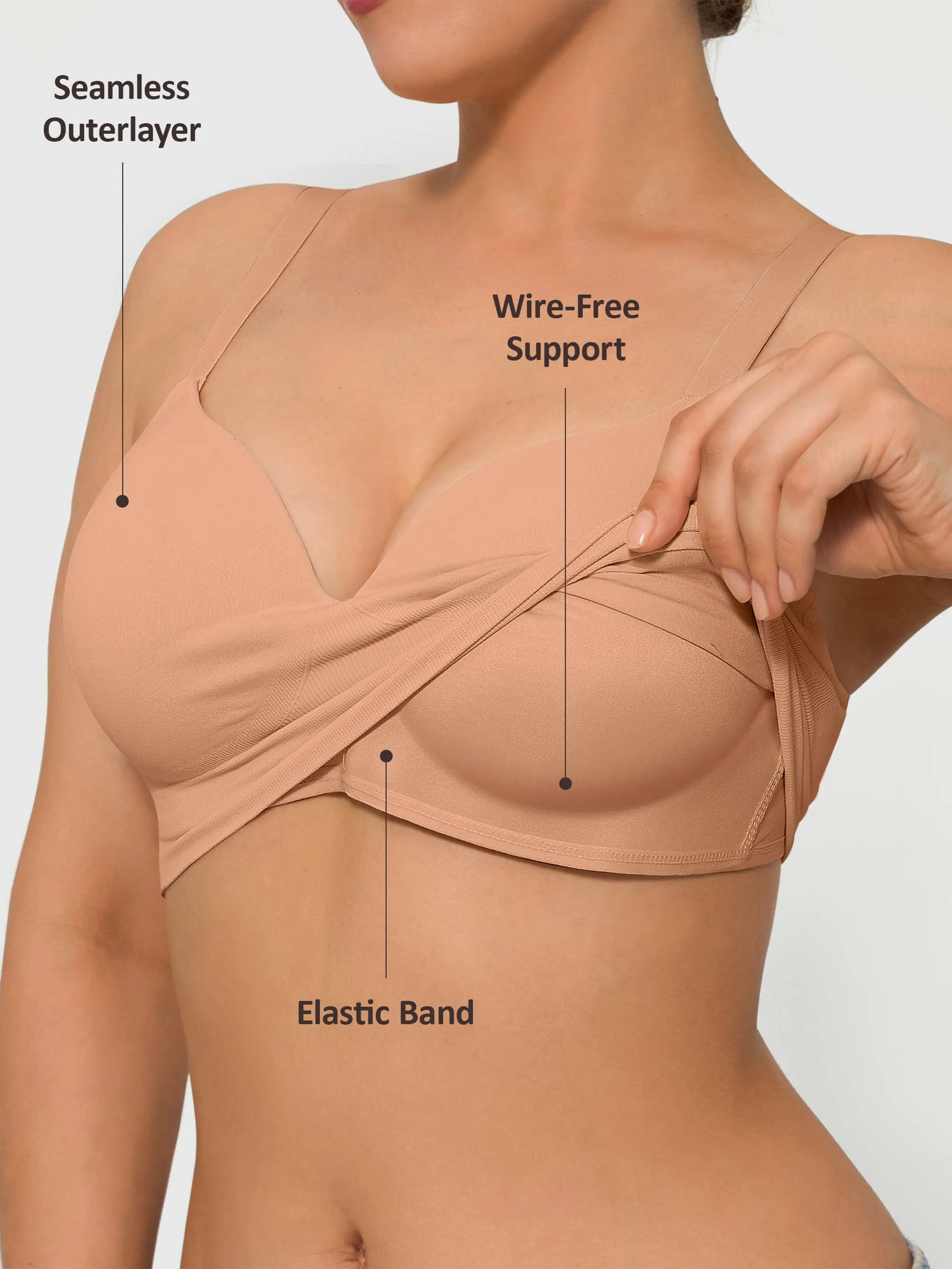 Feelingirl Full Coverage Push-Up Comfort Wireless Bra sold by FeelinGirl product image thumbnail 2