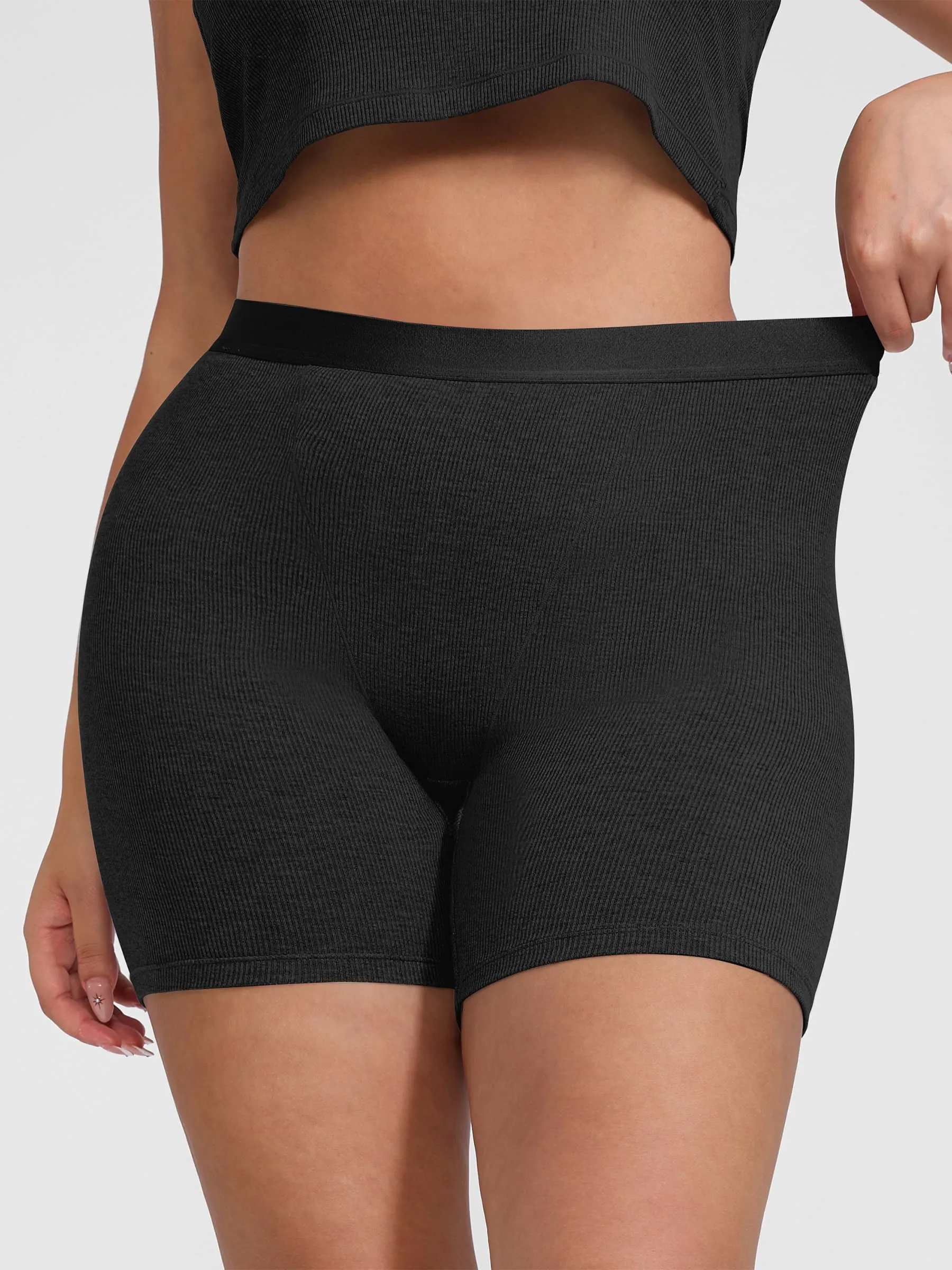 Feelingirl Comfortable Stretchy Mid-Waist Boxer Shorts sold by FeelinGirl product image thumbnail 5