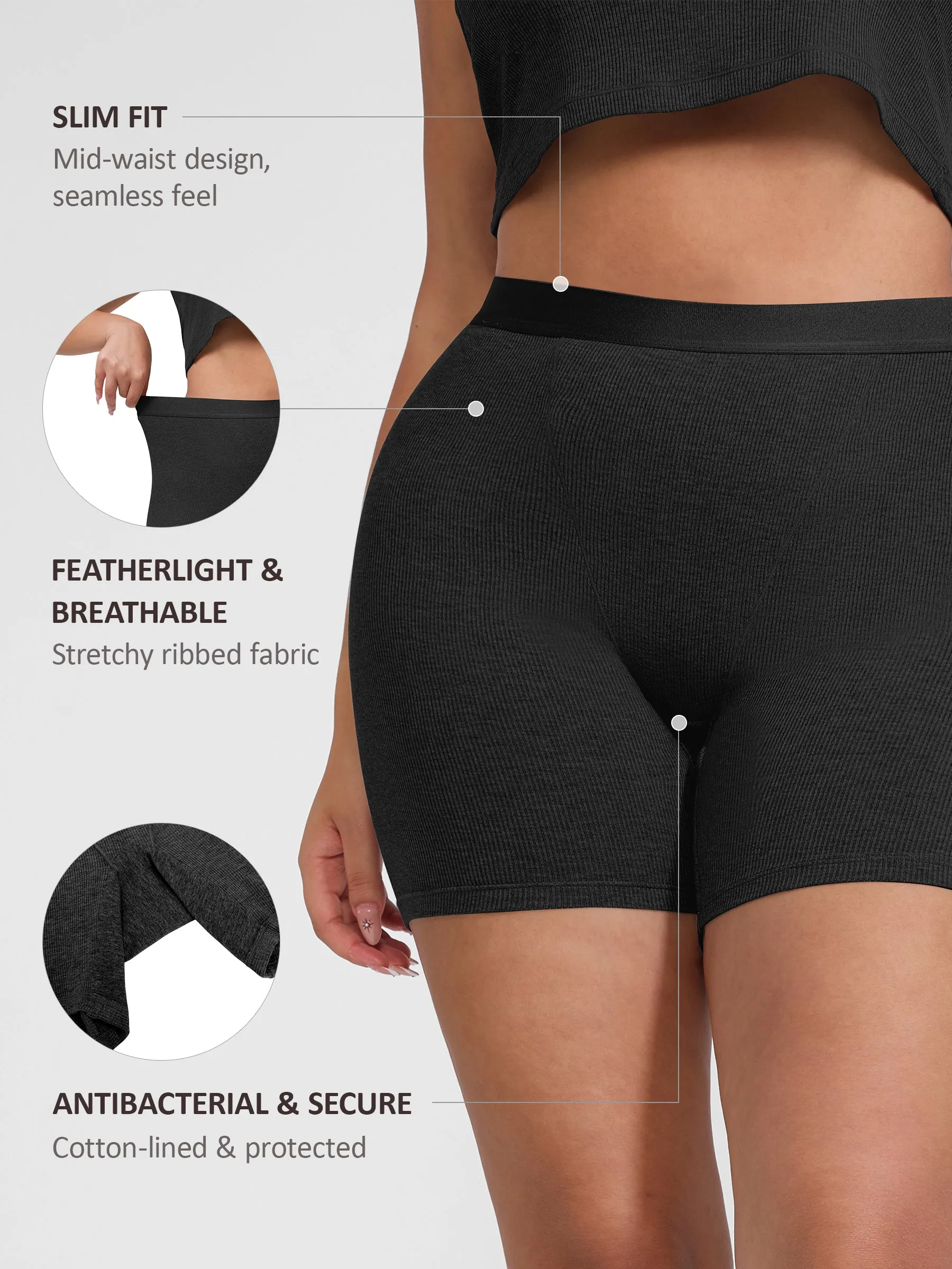 Feelingirl Comfortable Stretchy Mid-Waist Boxer Shorts sold by FeelinGirl product image thumbnail 3
