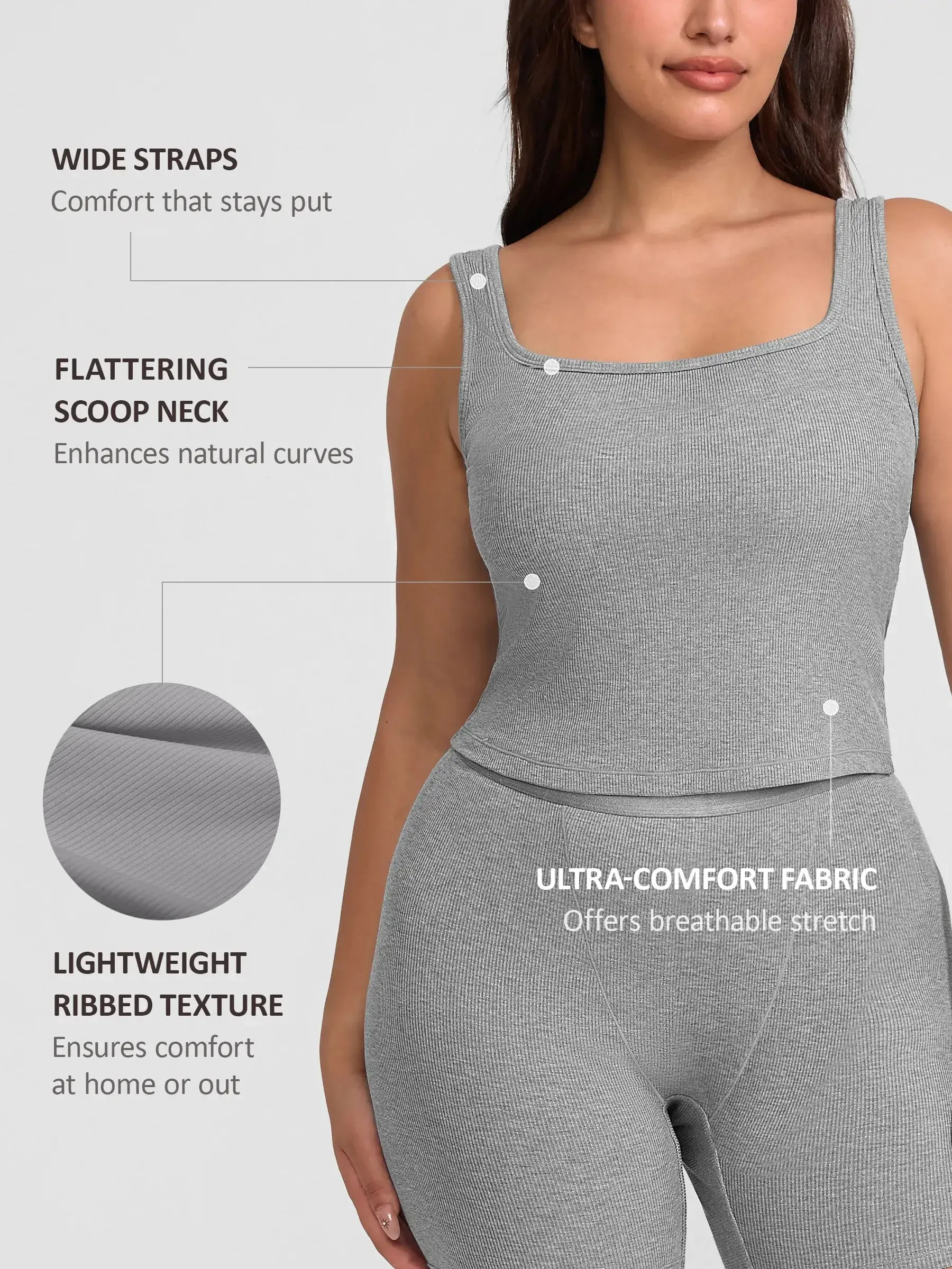 Feelingirl Breathable Ribbed Sleeveless Tank Top sold by FeelinGirl product image thumbnail 2