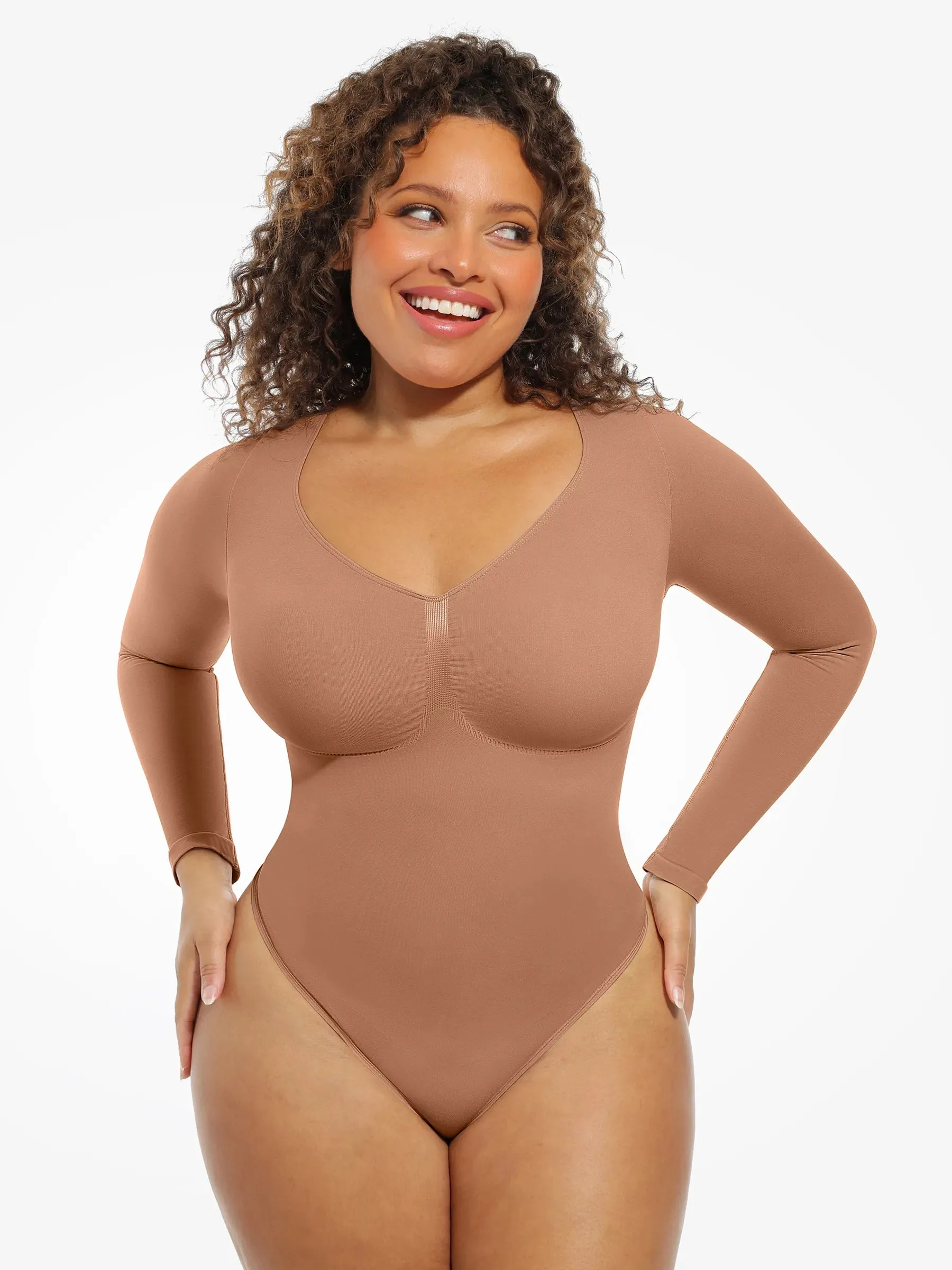 Feelingirl Seamless Supportive Long Sleeve Tummy Control Bodysuit sold by FeelinGirl