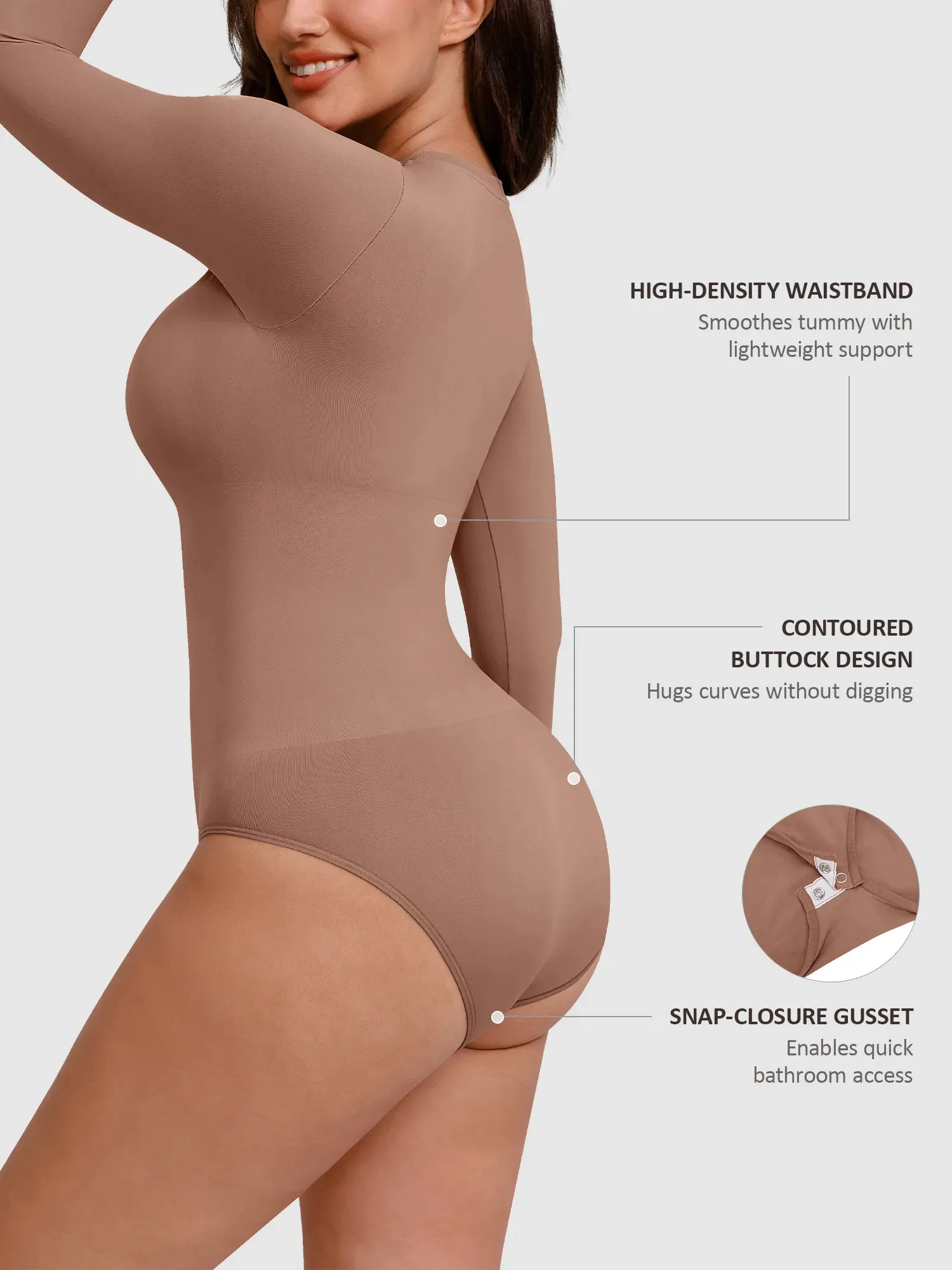 Seamless Ultra-Soft Crew Neck Bodysuit sold by FeelinGirl product image thumbnail 3