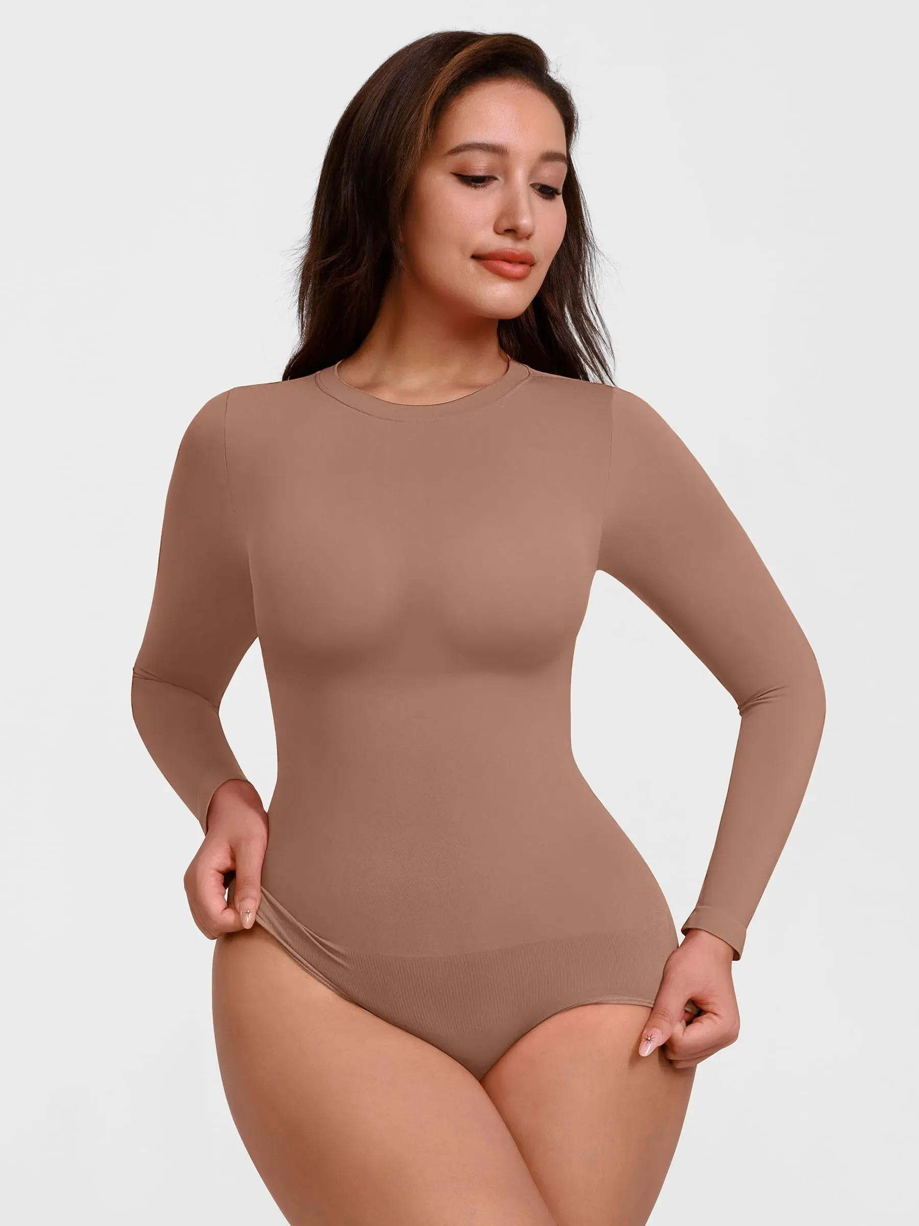 Seamless Ultra-Soft Crew Neck Bodysuit sold by FeelinGirl product image thumbnail 4