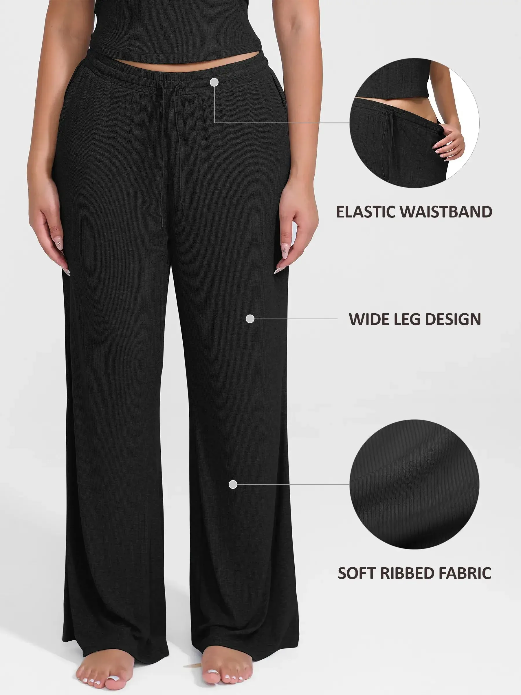 Feelingirl Breathable Ribbed Loungewear Pants sold by FeelinGirl product image thumbnail 3