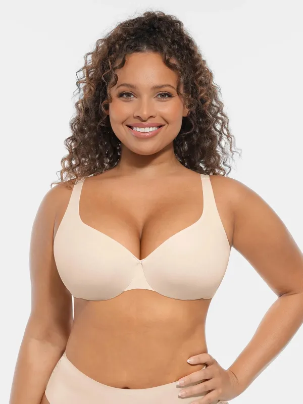 Feelingirl Unpadded Underwired Deep V-Neck Side Support Bra Bundle sold by FeelinGirl