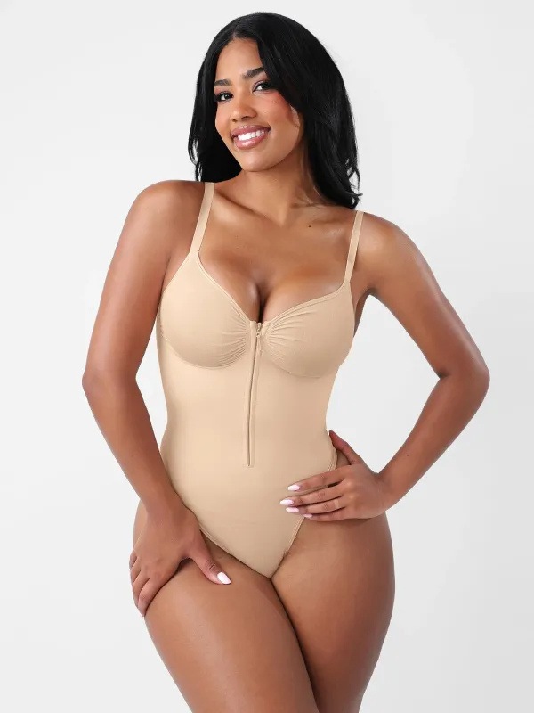 Feelingirl Seamless Tummy Control Zipper Sculpt and Support Bodysuit sold by FeelinGirl