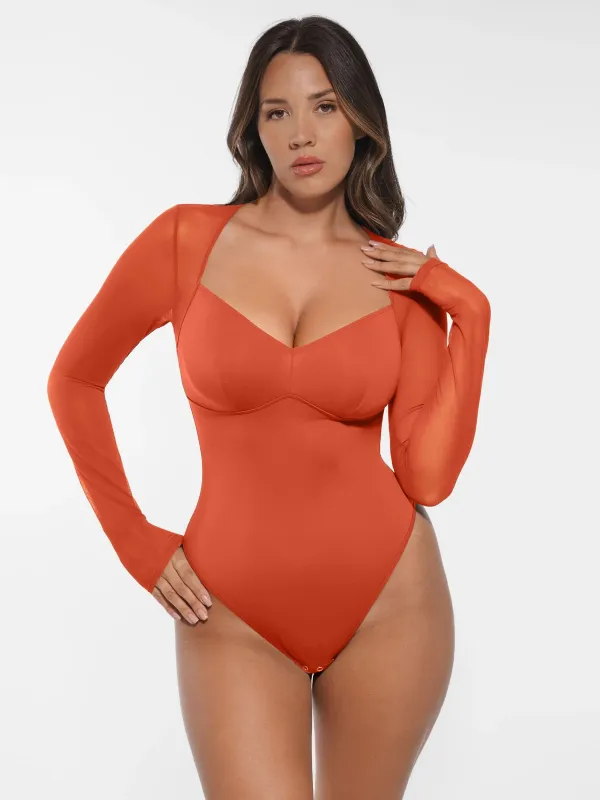 Feelingirl Mesh Panel V-Neck Bodysuit [BOGO] sold by FeelinGirl