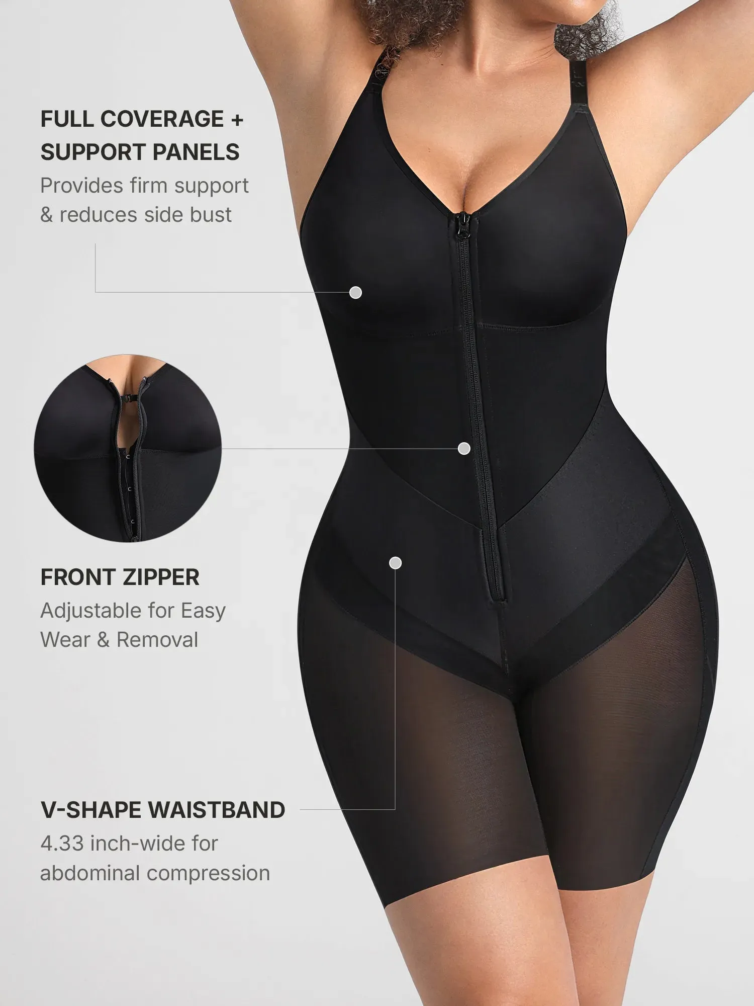 Feelingirl Full-Coverage Chest Faja Tummy Control Butt Lift Bodysuit sold by FeelinGirl product image thumbnail 2