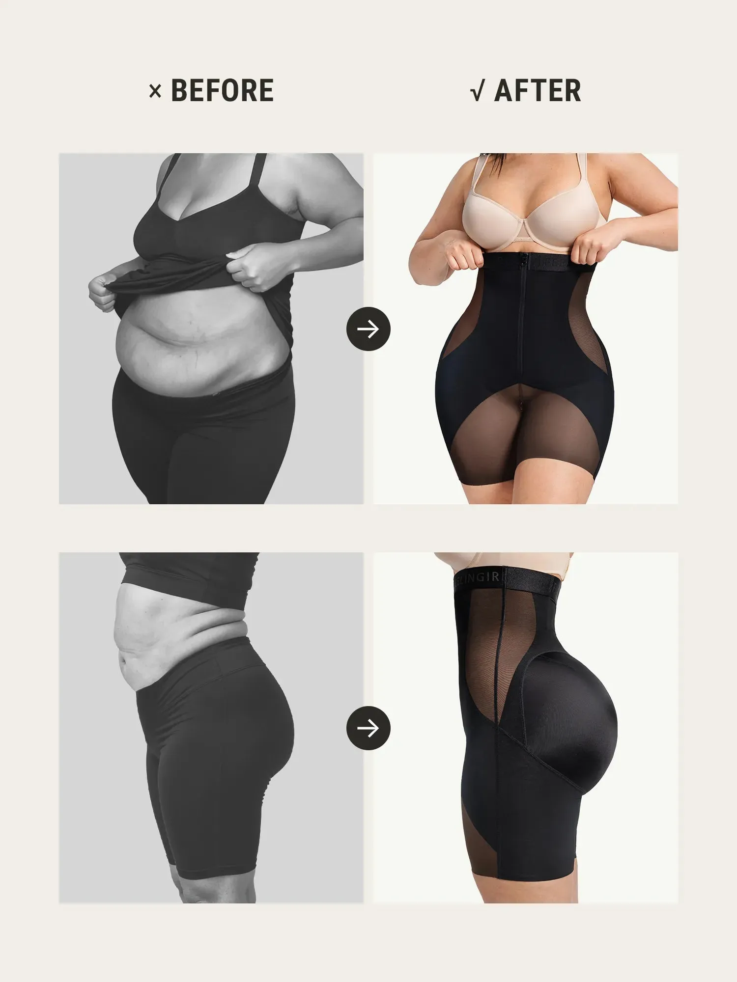 Feelingirl Inverted "Y" Compression Tummy Control Butt Lift Shaper Shorts sold by FeelinGirl product image thumbnail 5