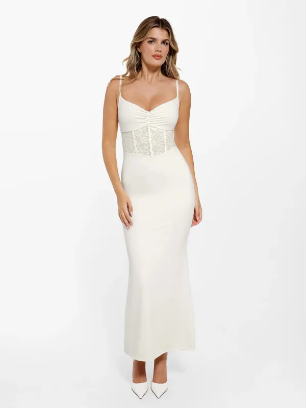 Popilush Shapewear Lace Inset Sculpting Mermaid Maxi Slip Dress made by FeelinGirl