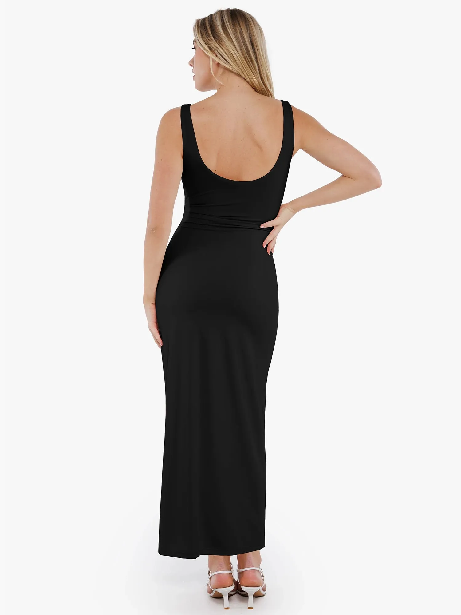 Shapewear Boatneck Draped Sculpting Maxi Dress sold by FeelinGirl product image thumbnail 3