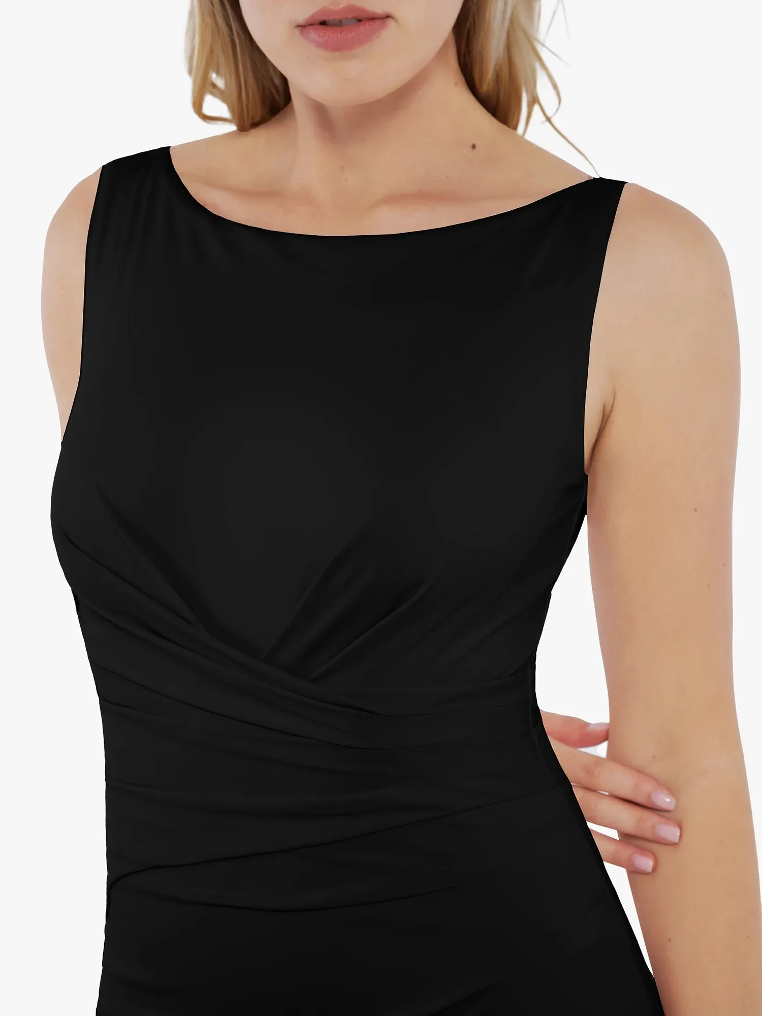 Shapewear Boatneck Draped Sculpting Maxi Dress sold by FeelinGirl product image thumbnail 4