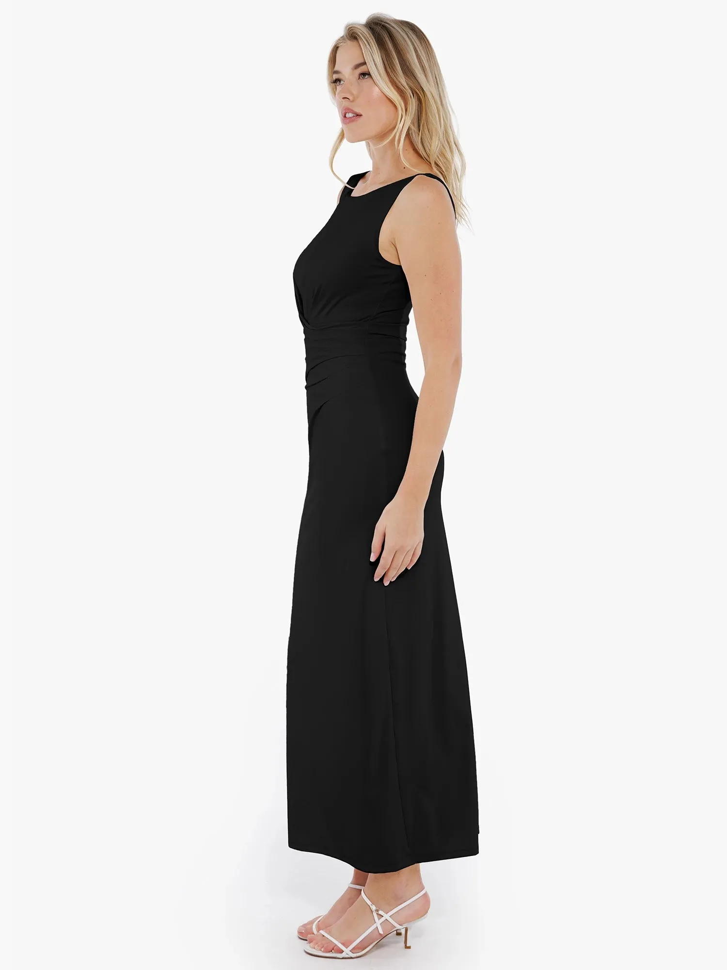 Shapewear Boatneck Draped Sculpting Maxi Dress sold by FeelinGirl product image thumbnail 2