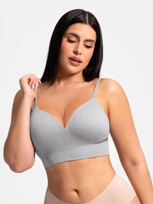 Feelingirl Seamless Ribbed Wireless T-Shirt Bra made by FeelinGirl