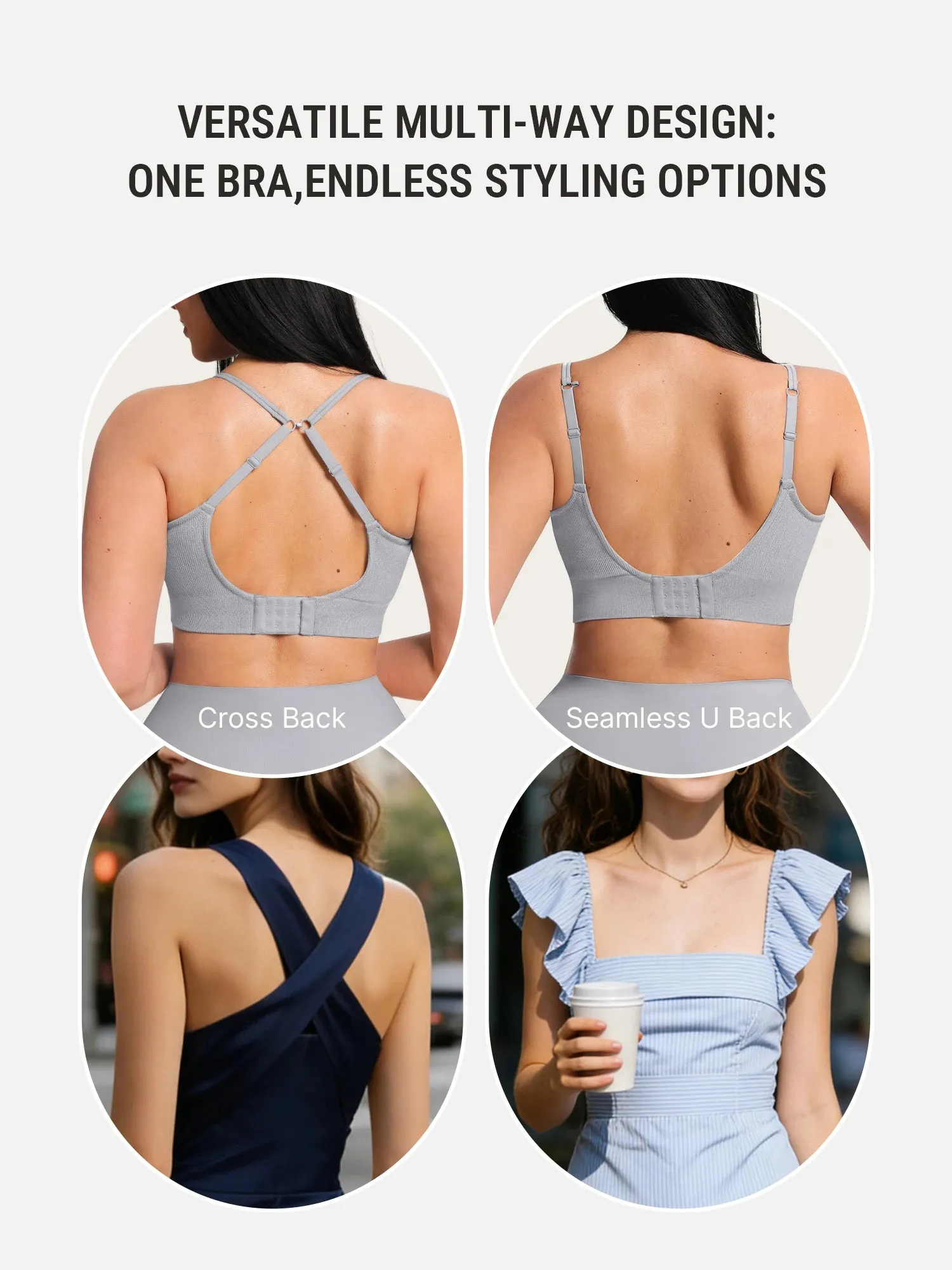 Feelingirl Seamless Ribbed Wireless T-Shirt Bra sold by FeelinGirl product image thumbnail 4