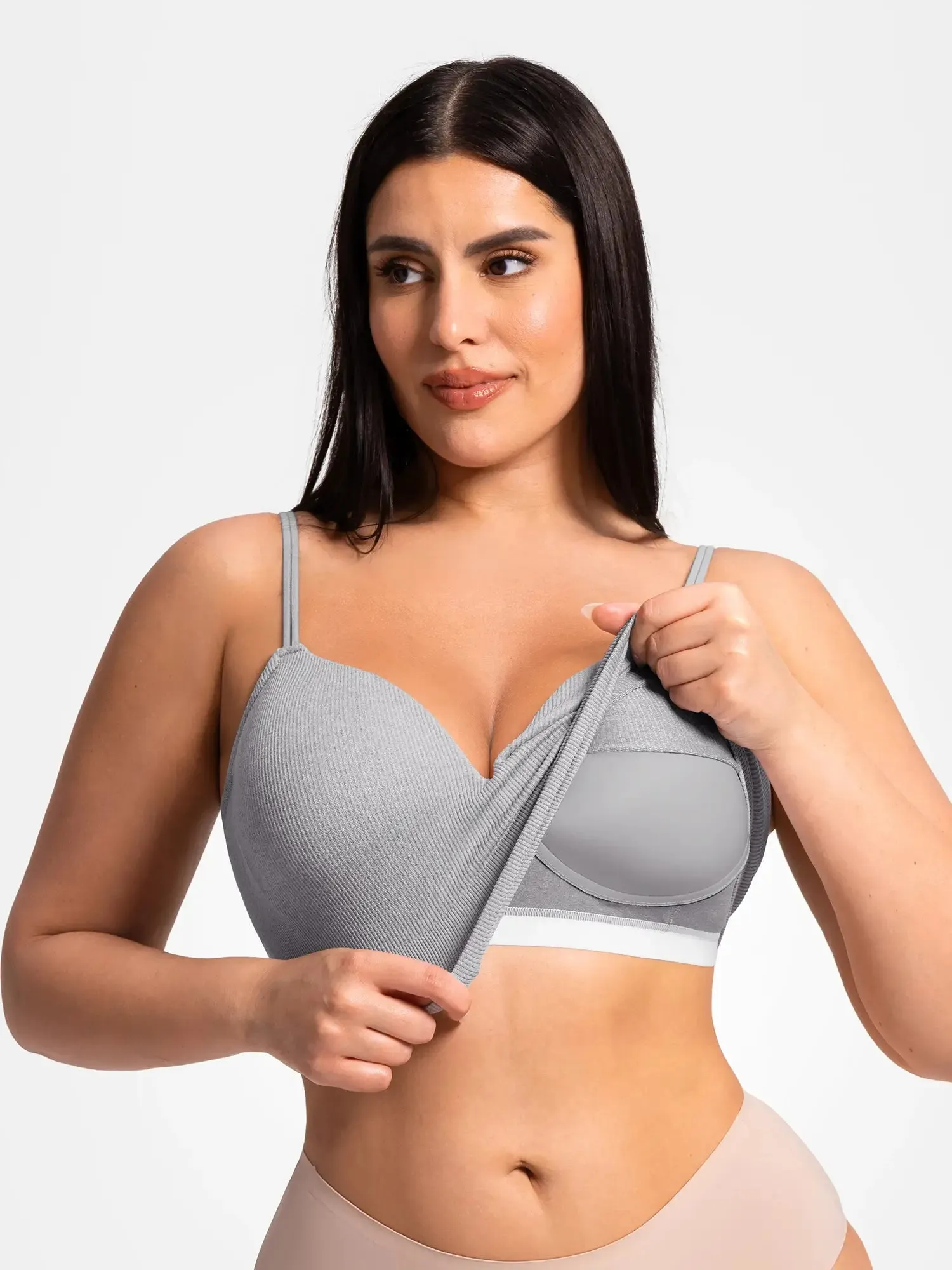 Feelingirl Seamless Ribbed Wireless T-Shirt Bra sold by FeelinGirl product image thumbnail 2
