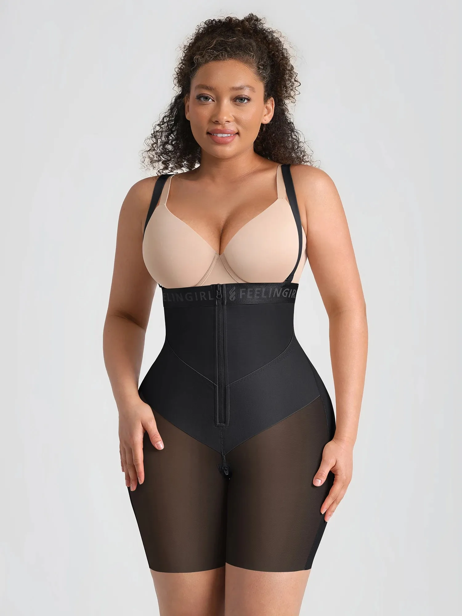 Feelingirl Wide V-neck Belt High-Waist Shaping Shorts sold by FeelinGirl