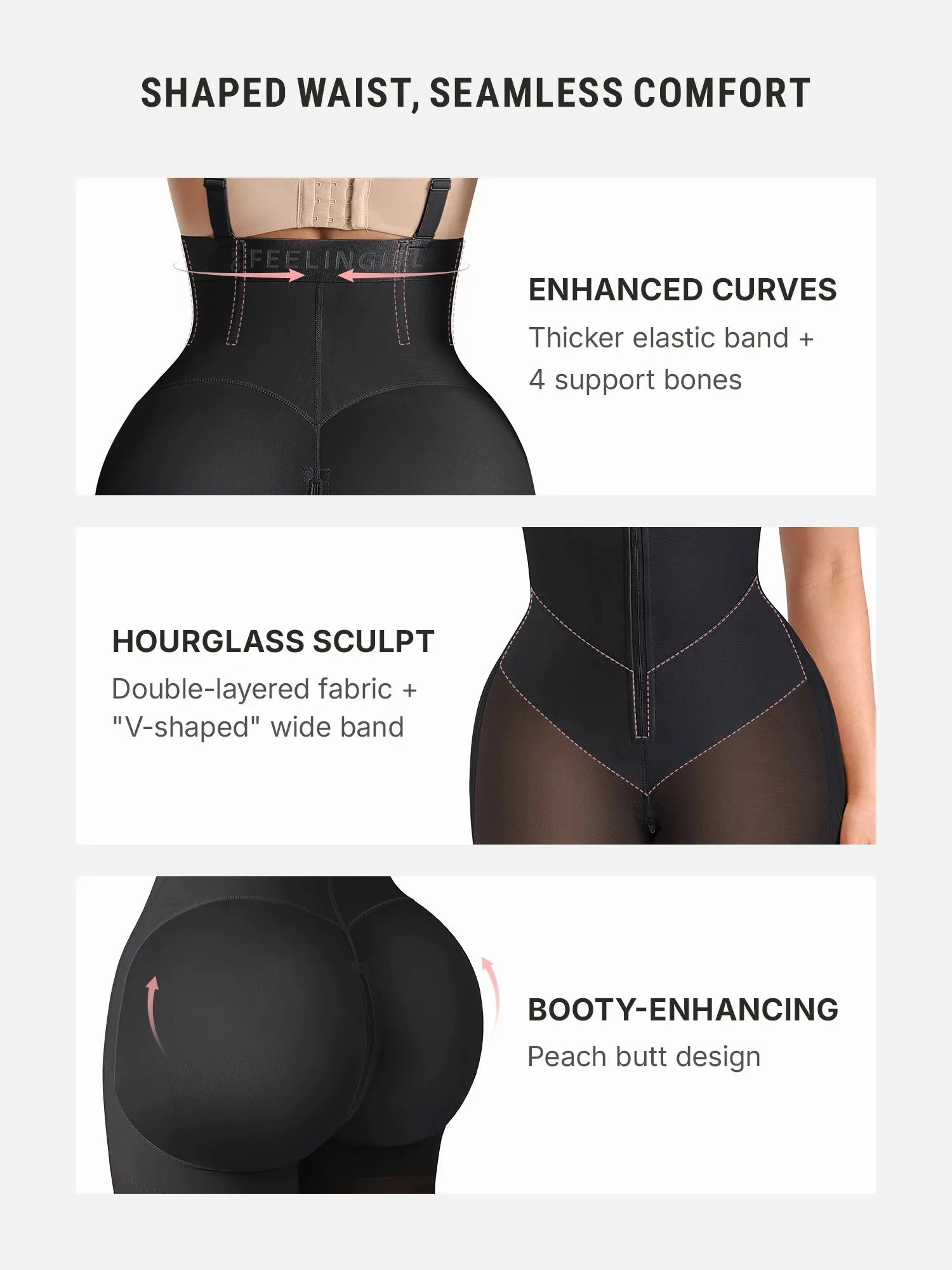 Feelingirl Wide V-neck Belt High-Waist Shaping Shorts sold by FeelinGirl product image thumbnail 3