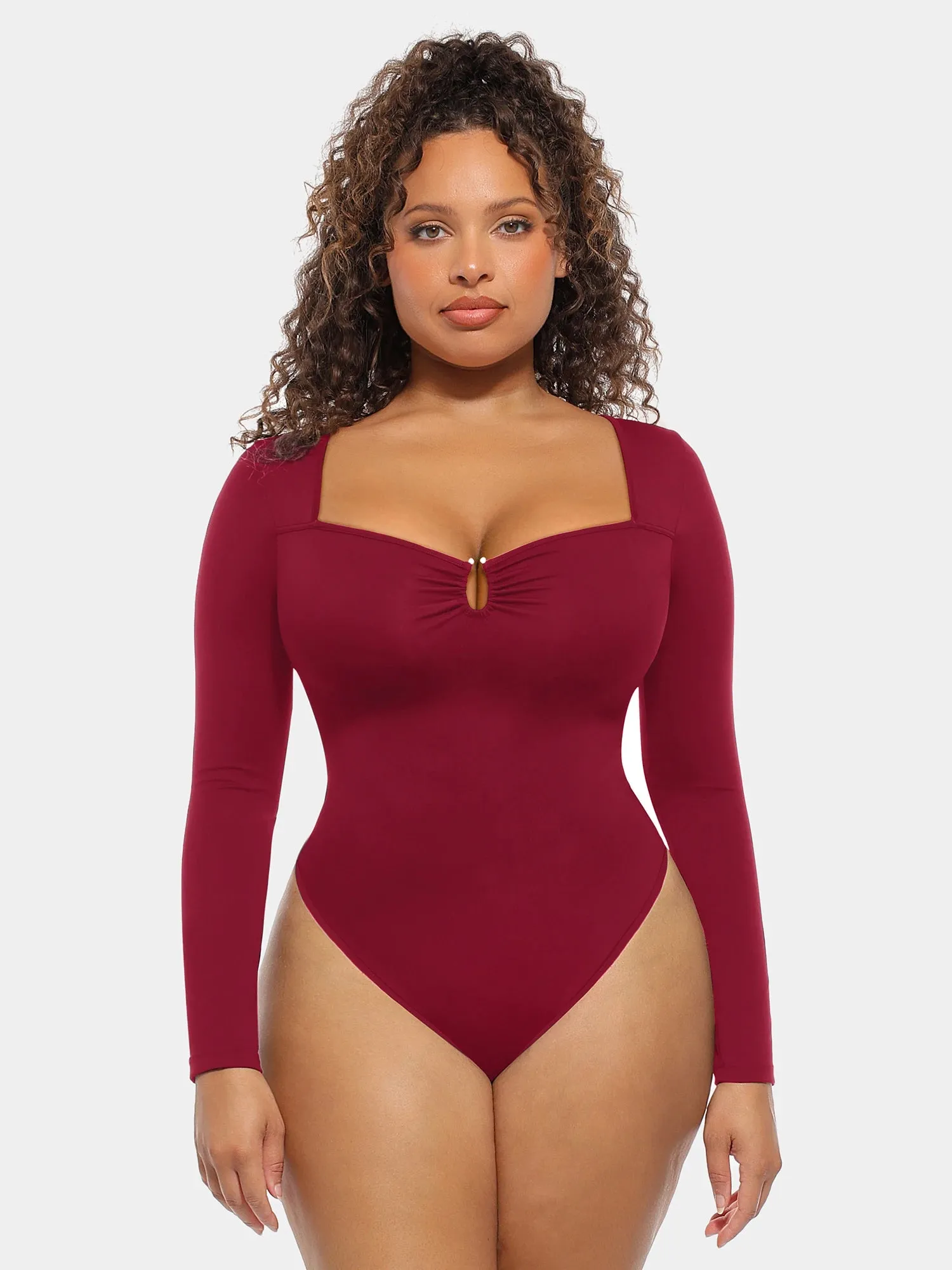 Ultra-Stretch Tummy Control Long-Sleeve Bodysuit sold by FeelinGirl