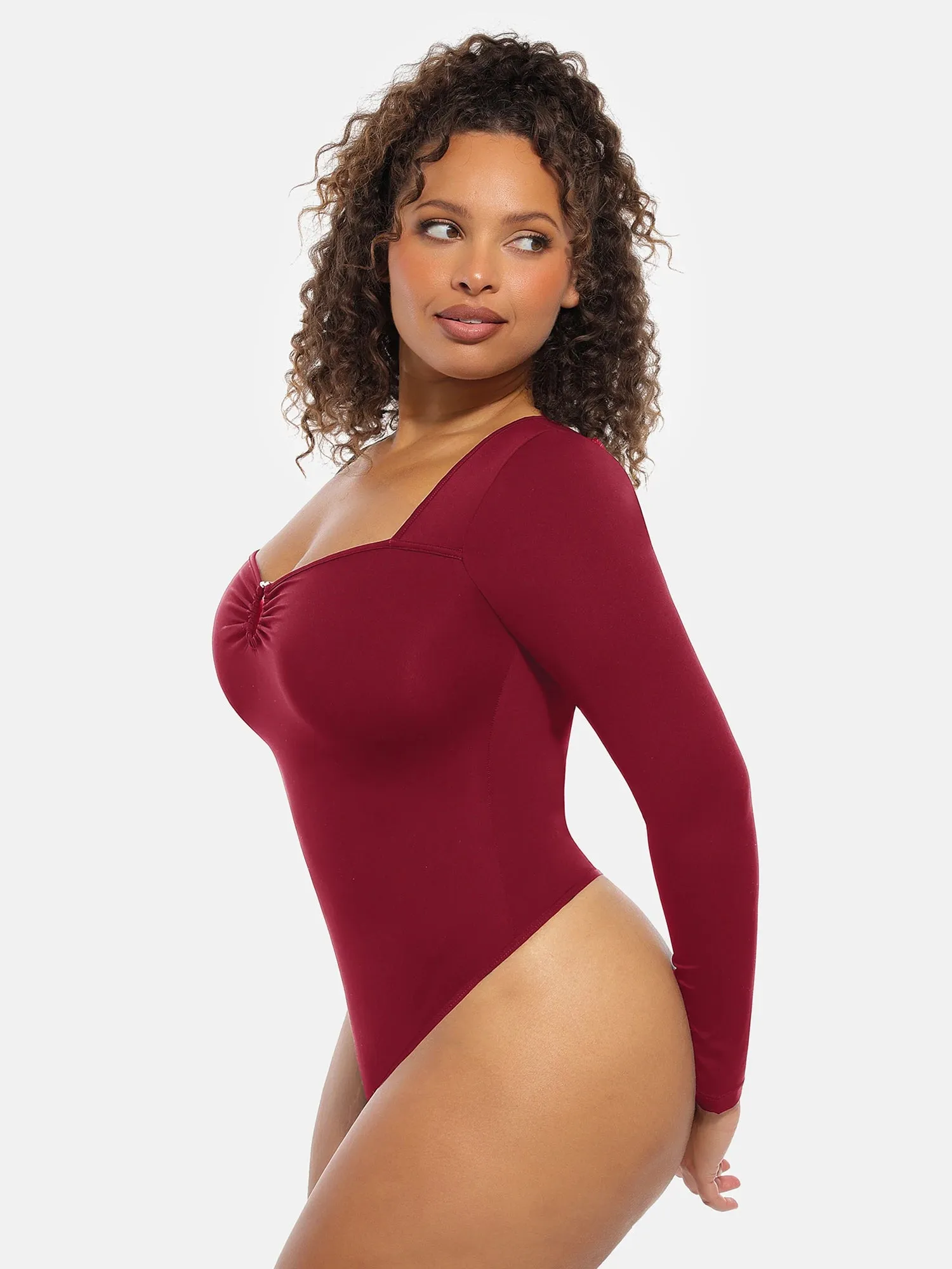 Ultra-Stretch Tummy Control Long-Sleeve Bodysuit sold by FeelinGirl product image thumbnail 2