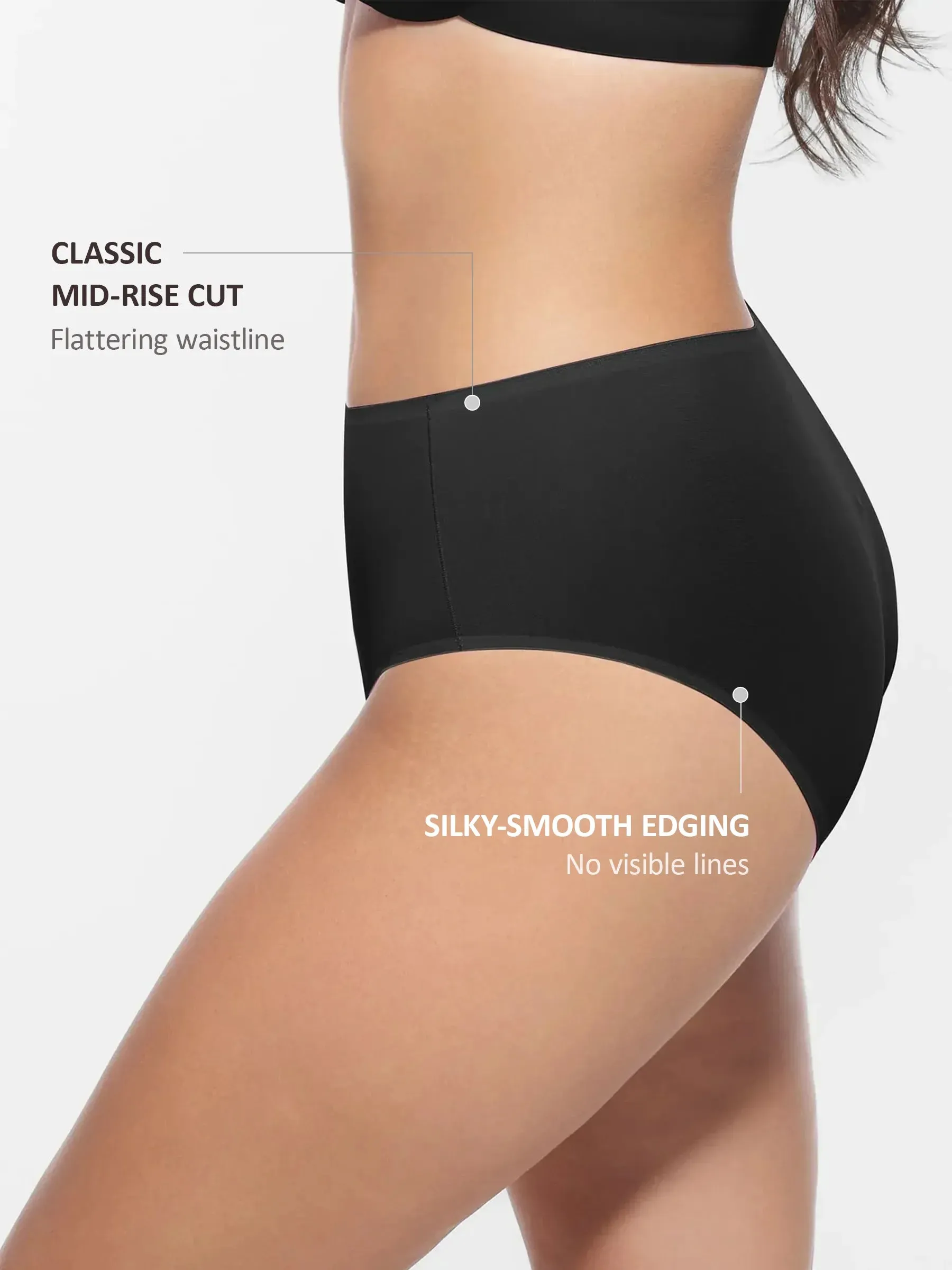Cloud-Soft Mid-Waist Brief Panties sold by FeelinGirl product image thumbnail 3