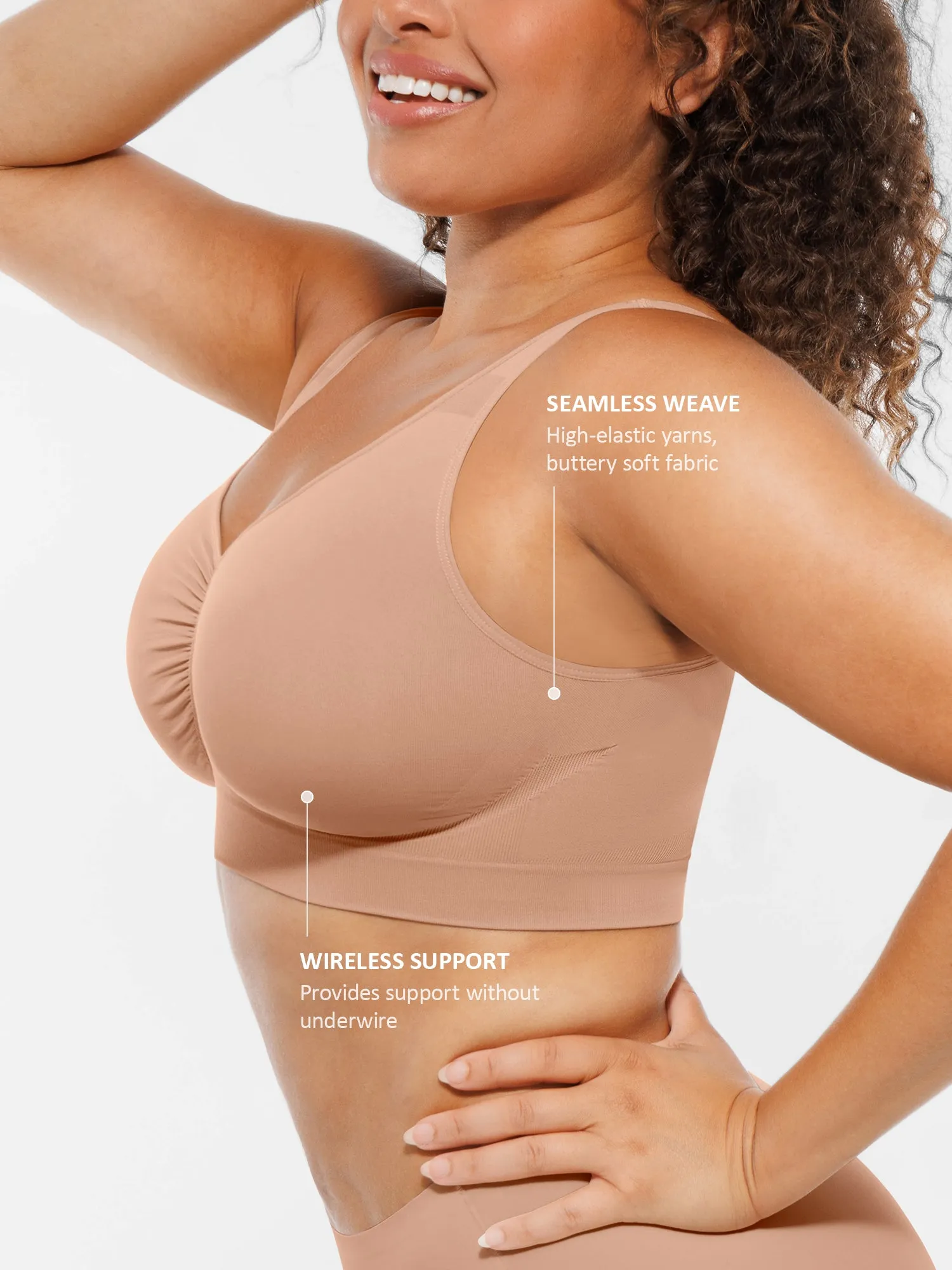 Seamless Wireless Full Coverage Bra sold by FeelinGirl product image thumbnail 4