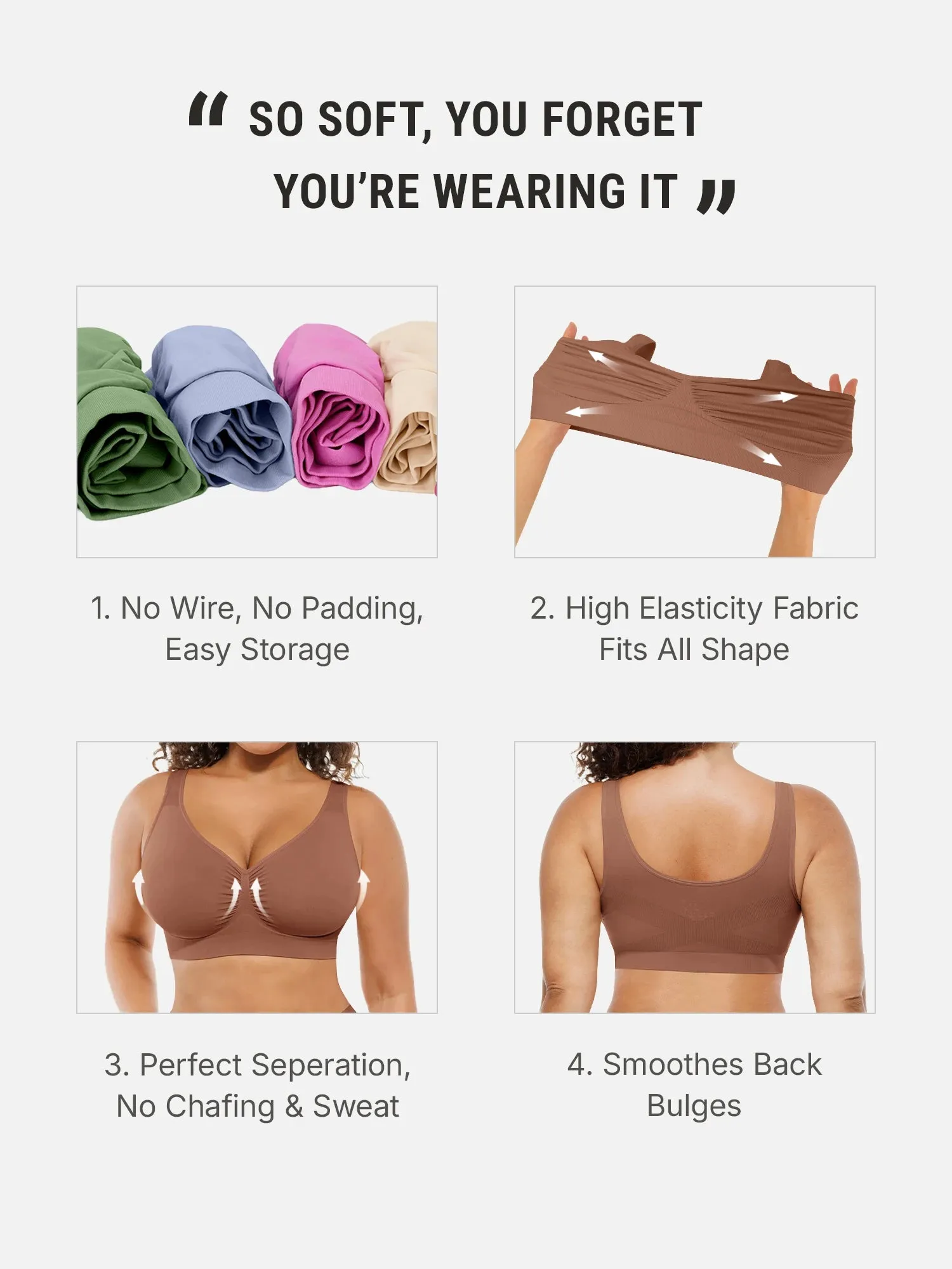 Seamless Wireless Full Coverage Bra sold by FeelinGirl product image thumbnail 5