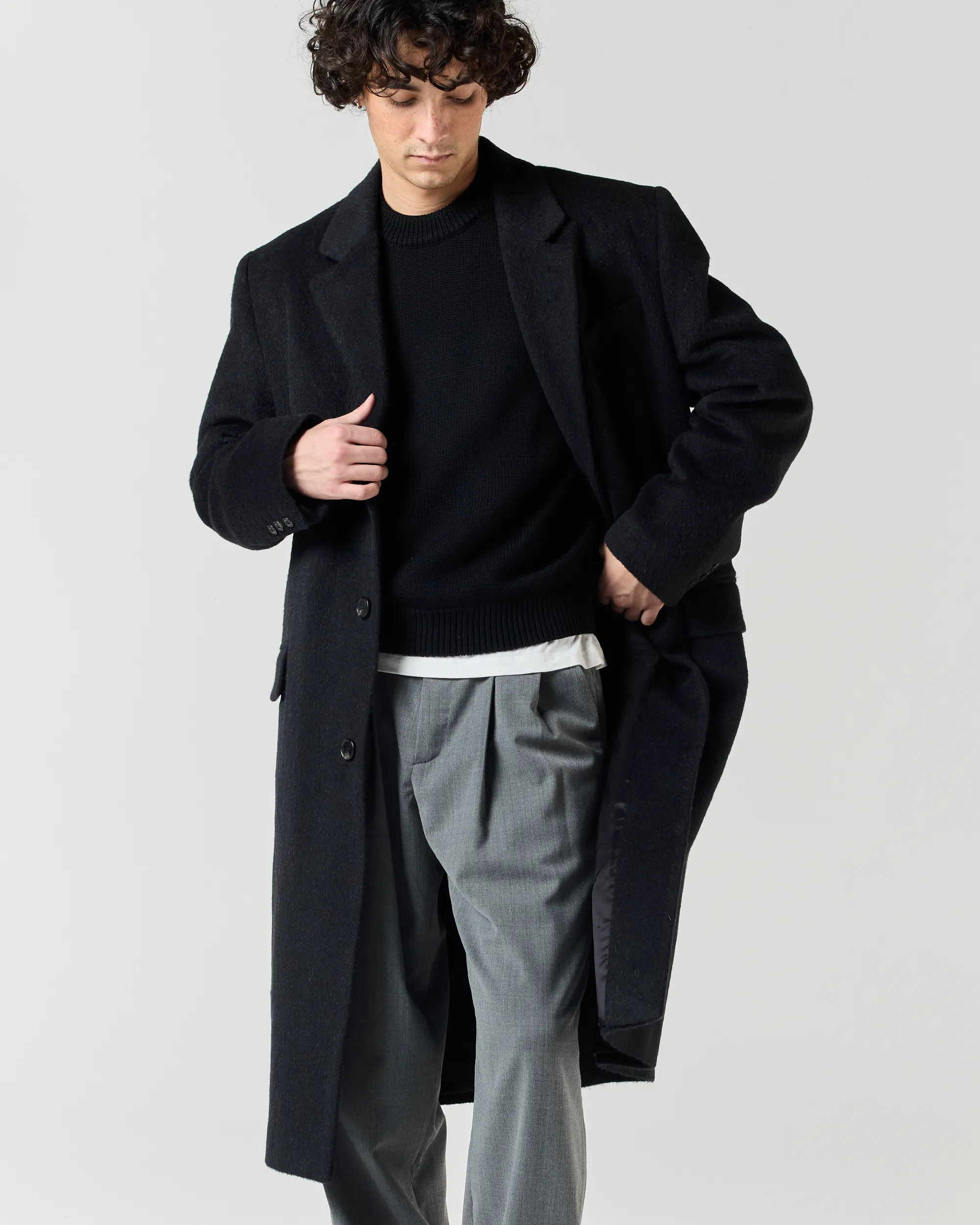 Wool Overcoat - Black sold by Ronning product image thumbnail 2