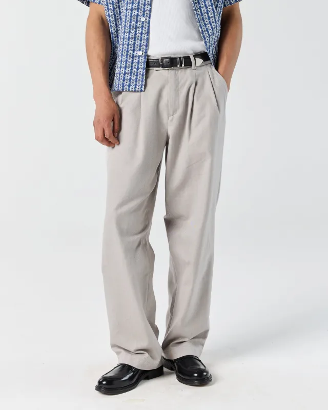 Pleated Pant - Grey Herringbone sold by Ronning