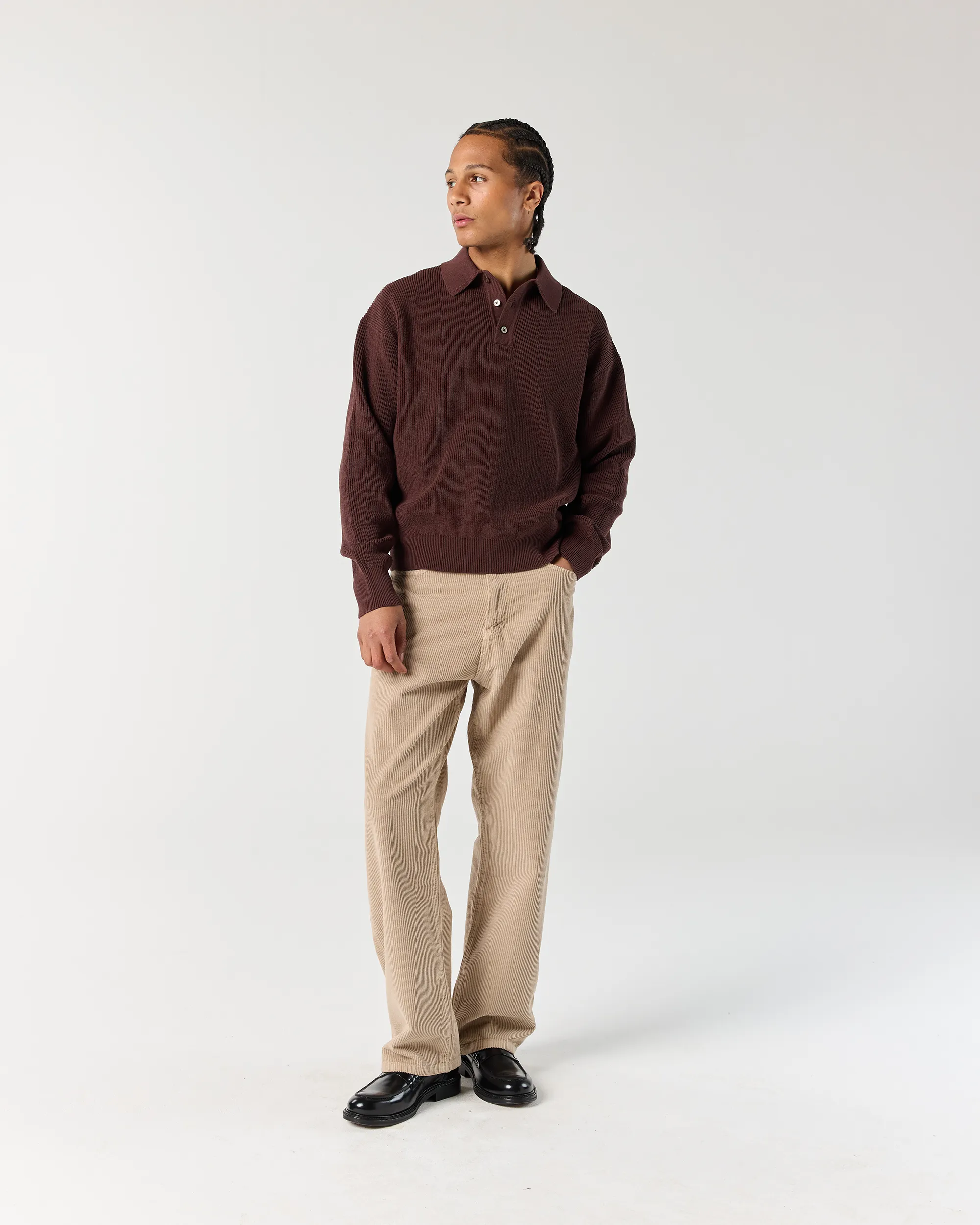 Knit Polo Sweater - Mocha Brown sold by Ronning product image thumbnail 3