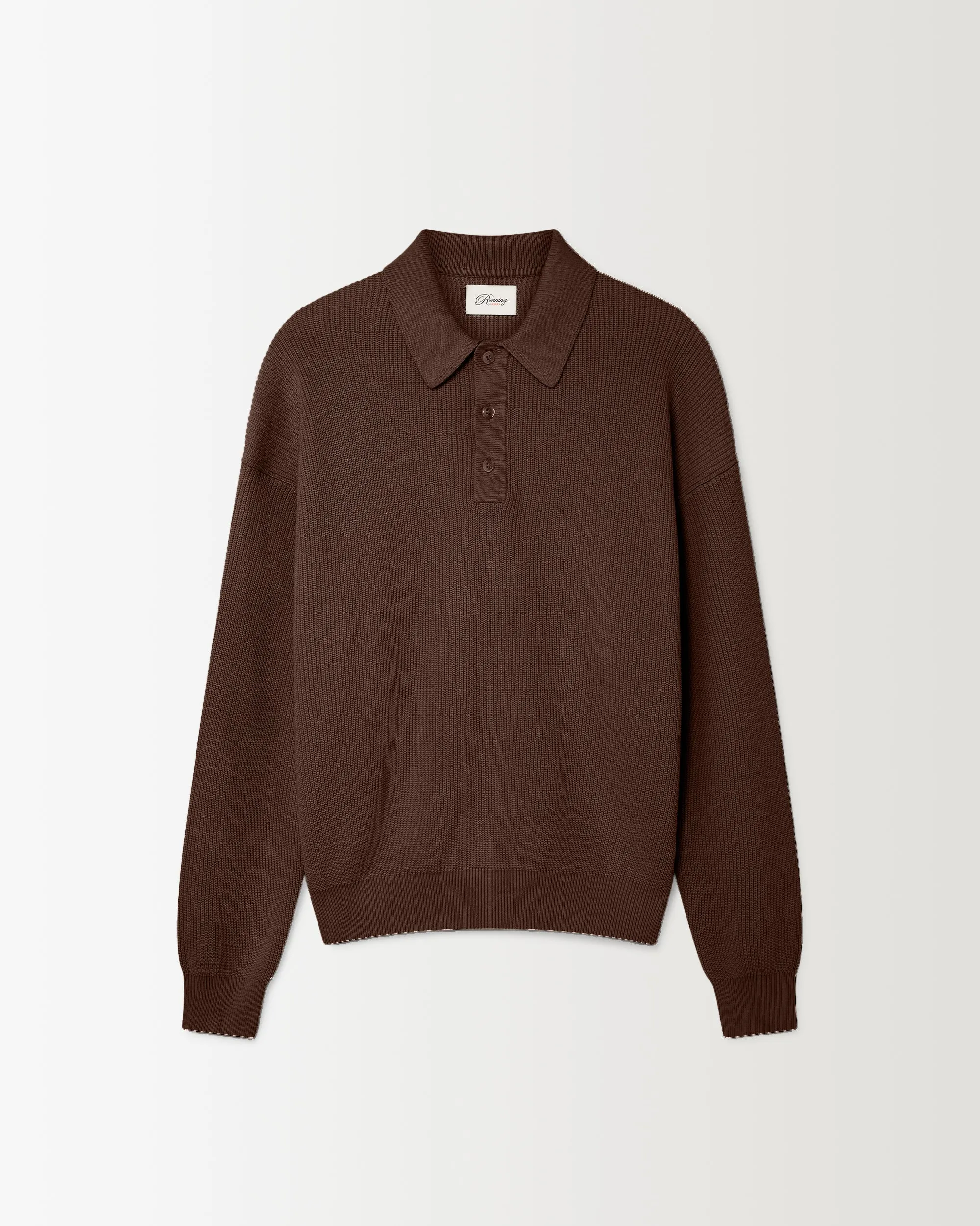 Knit Polo Sweater - Mocha Brown sold by Ronning product image thumbnail 2