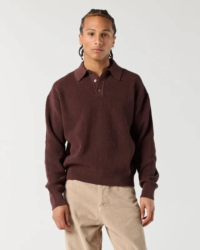 Knit Polo Sweater - Mocha Brown sold by Ronning