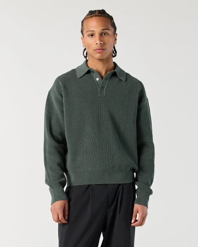 Knit Polo Sweater - Sage Green sold by Ronning